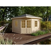26% Rabatt ! Fjordholz 5-Eck Gartenhütte Modell Evelyn 3A / natu