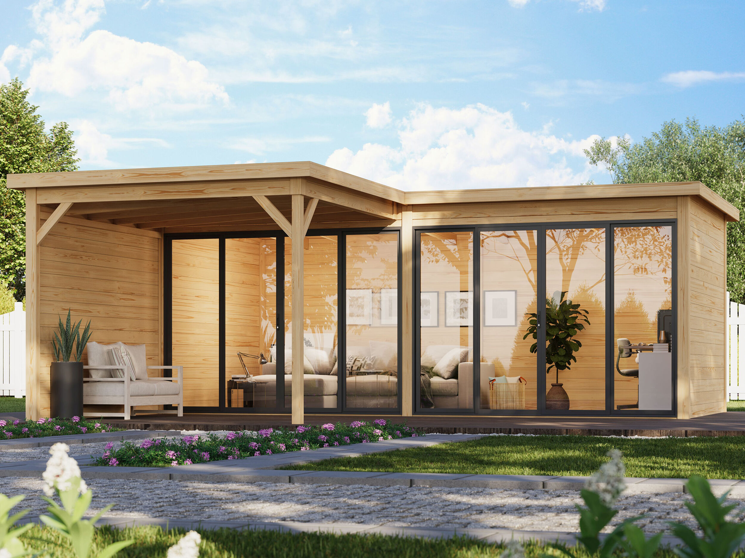 26% Rabatt ! Fjordholz Gartenhütte Modell Office IsoSlide 9 VD 6x3m