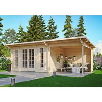 26% Rabatt ! Fjordholz Gartenhütte Modell Jacob 44 B mit Seitend 7x4m