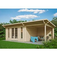 26% Rabatt ! Fjordholz Gartenhütte Modell Jacob 44 C mit Seitend 7x4m