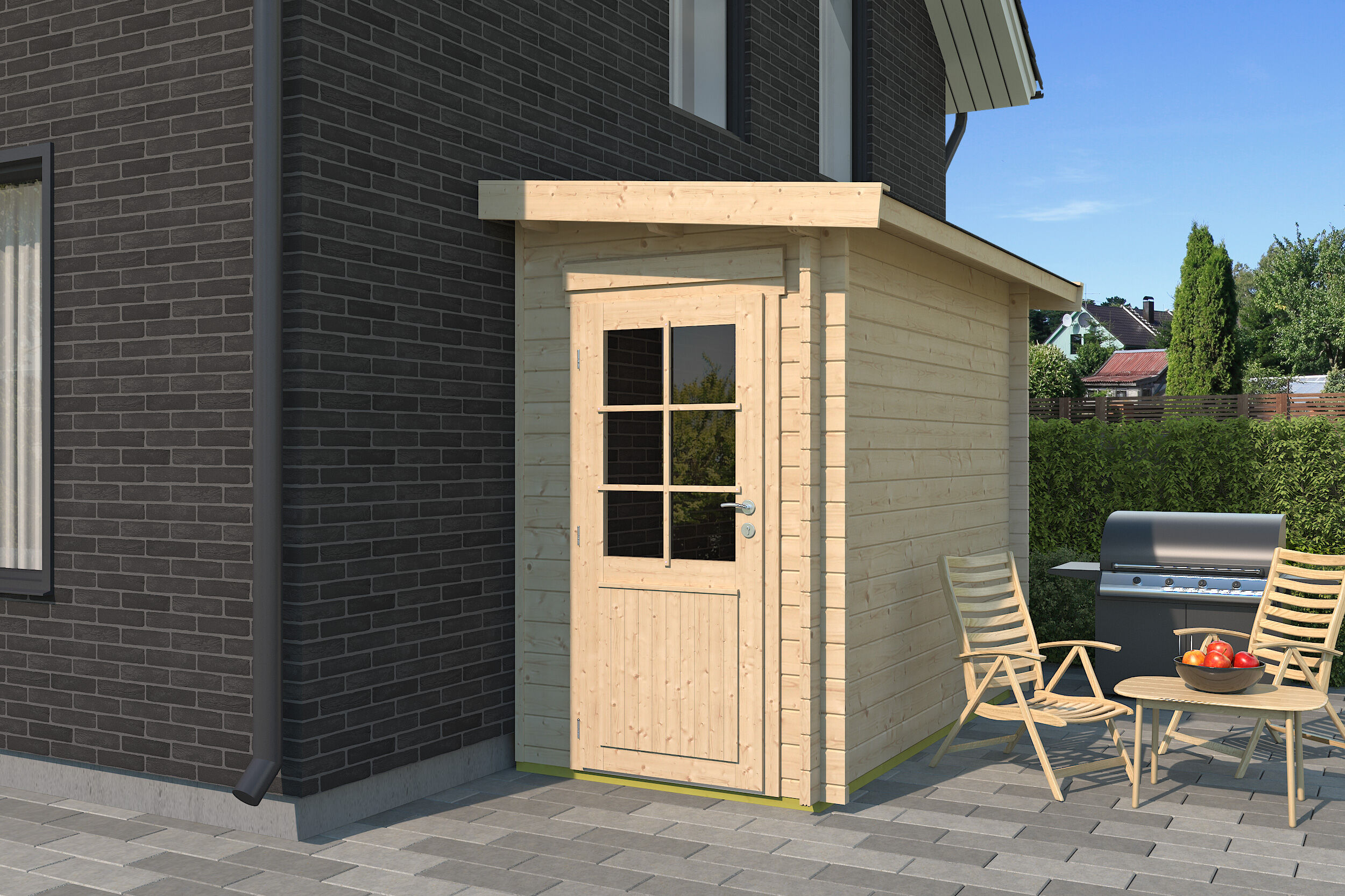 Gartenhütte Modell Pulti 44 B 2x1m