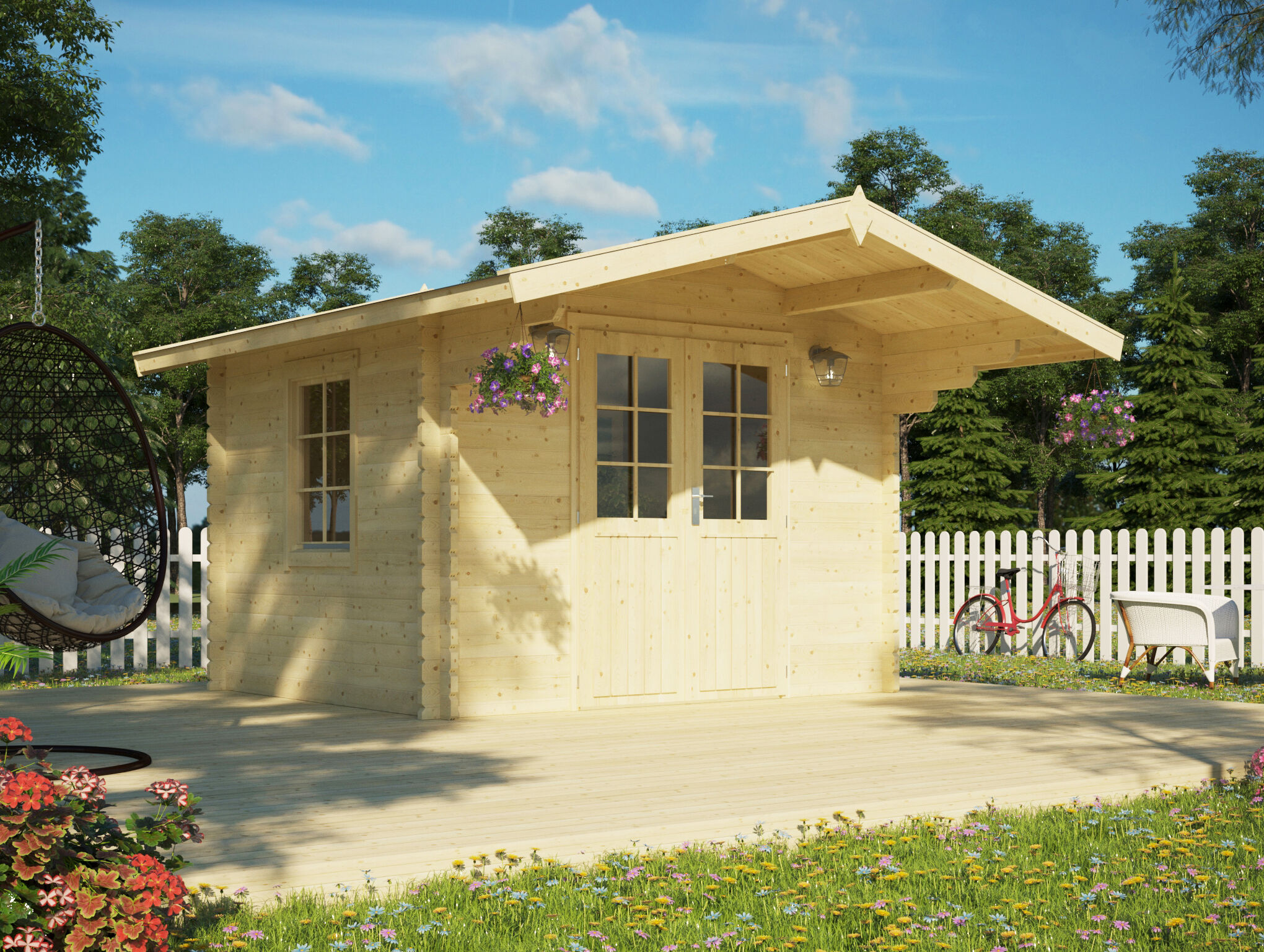 26% Rabatt ! Gartenhütte Modell Salem 40 B 3x3m