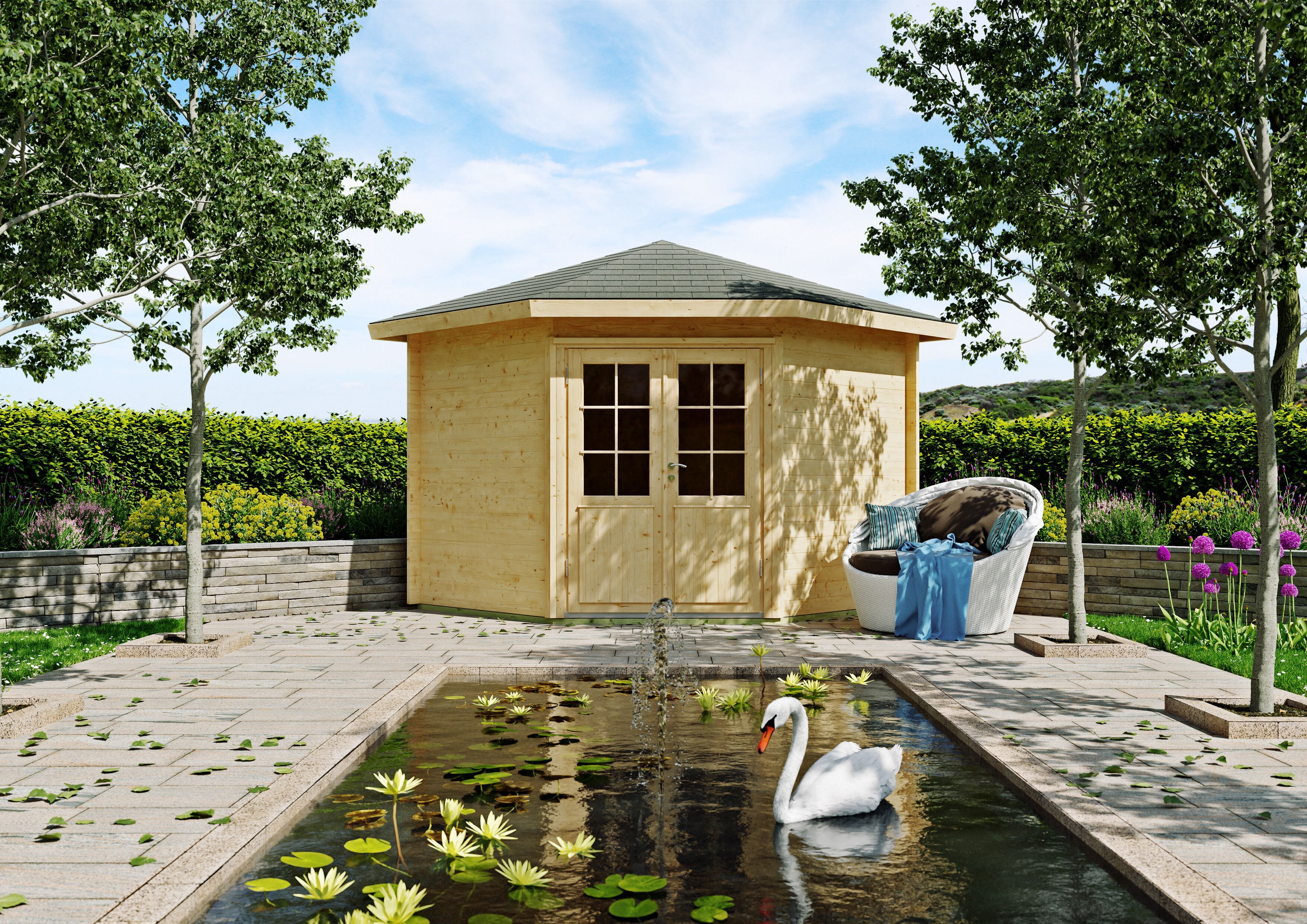 26% Rabatt ! Gartenhütte Modell Leon 40 B 3x3m