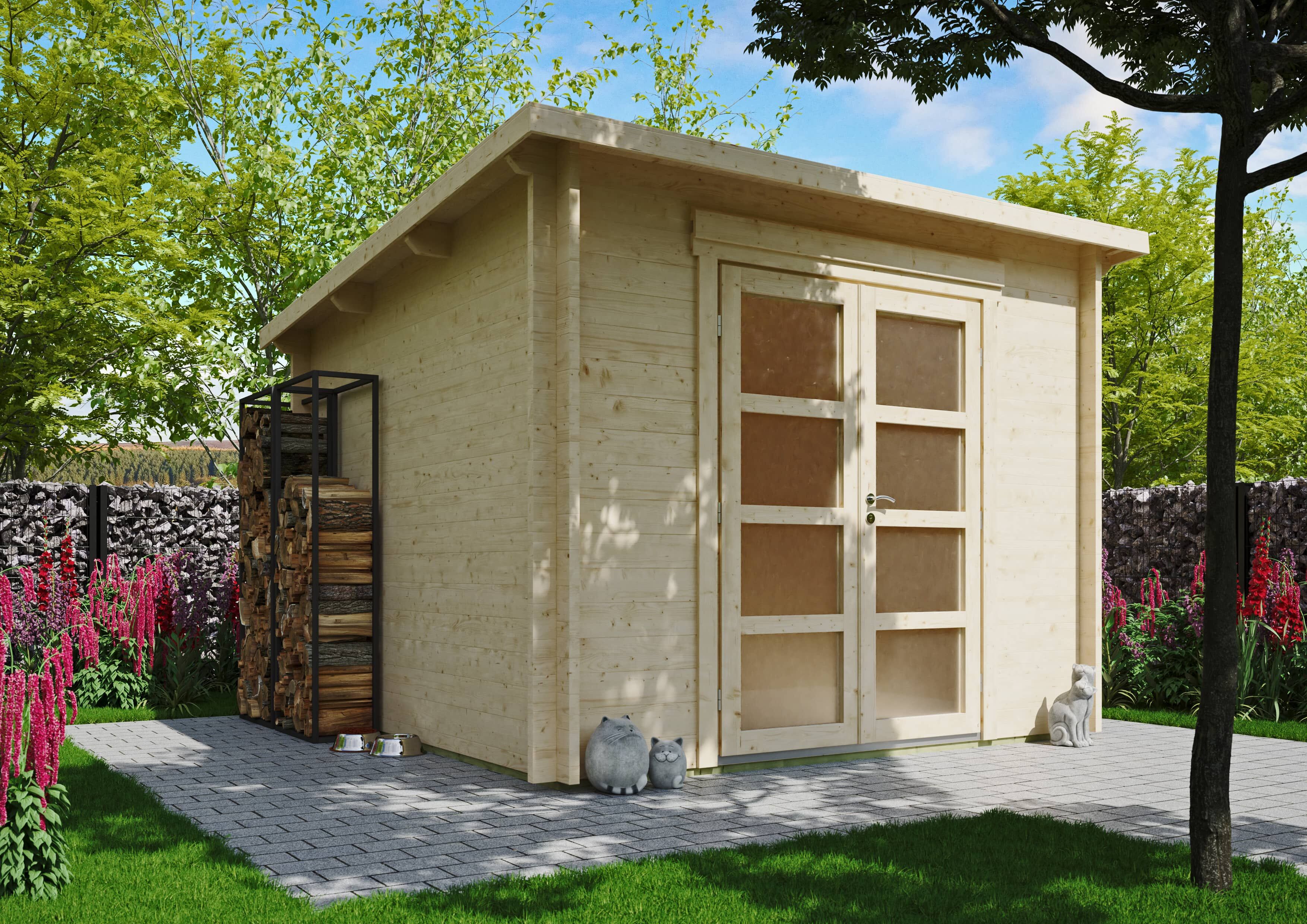 Fjordholz Gartenhütte Modell Max 44 F 3x3m