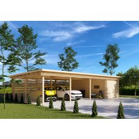 26% Rabatt ! Fjordholz Holzgarage mit Carport Modell Büsum 44