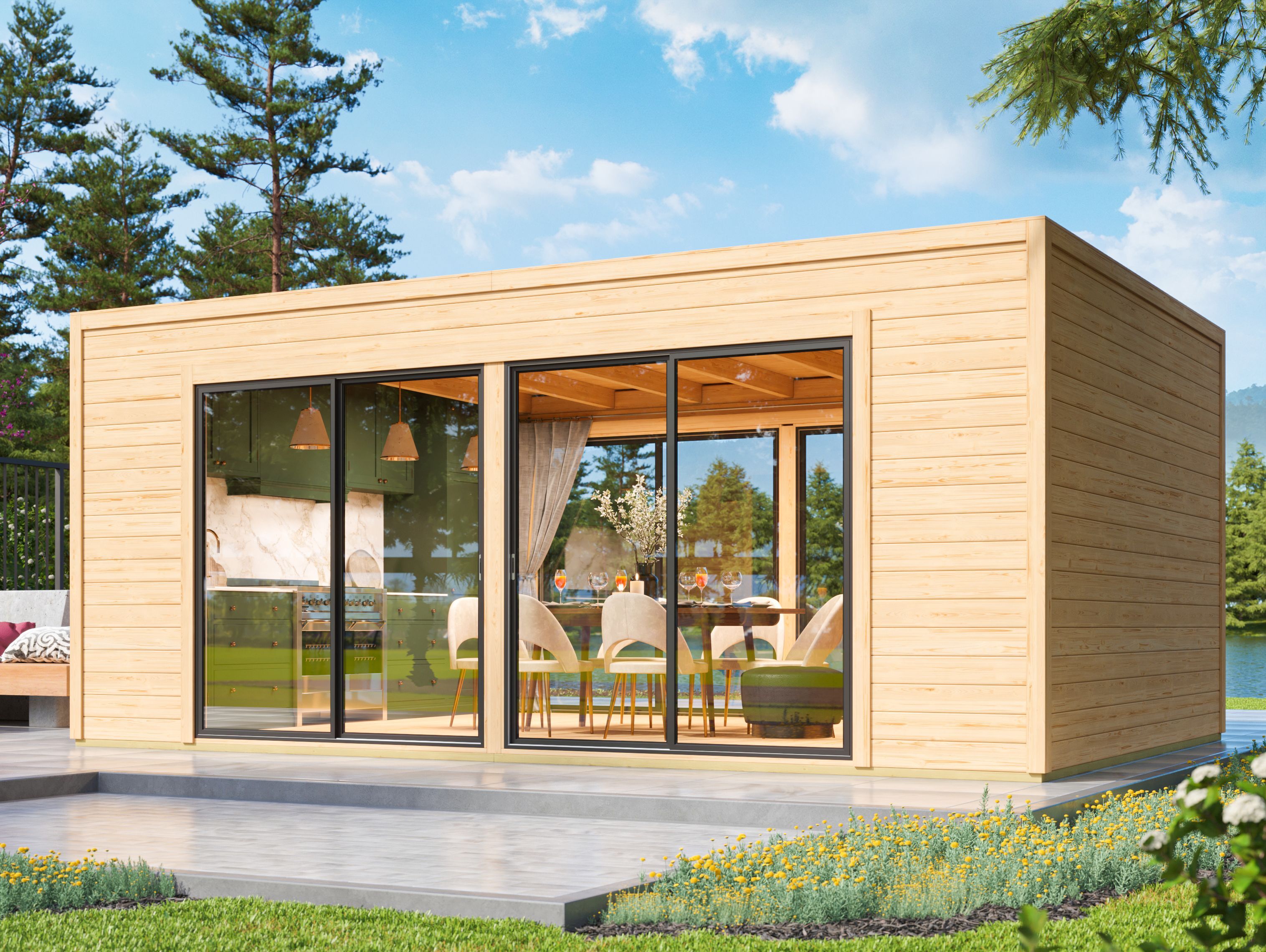 Fjordholz Gartenhütte Modell Ramsay 70 A 6x4m