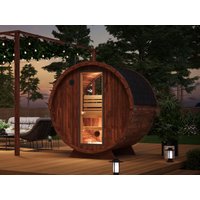 26% Rabatt ! Fjordholz Fass-Sauna Modell Leo mit Halbrundfenste