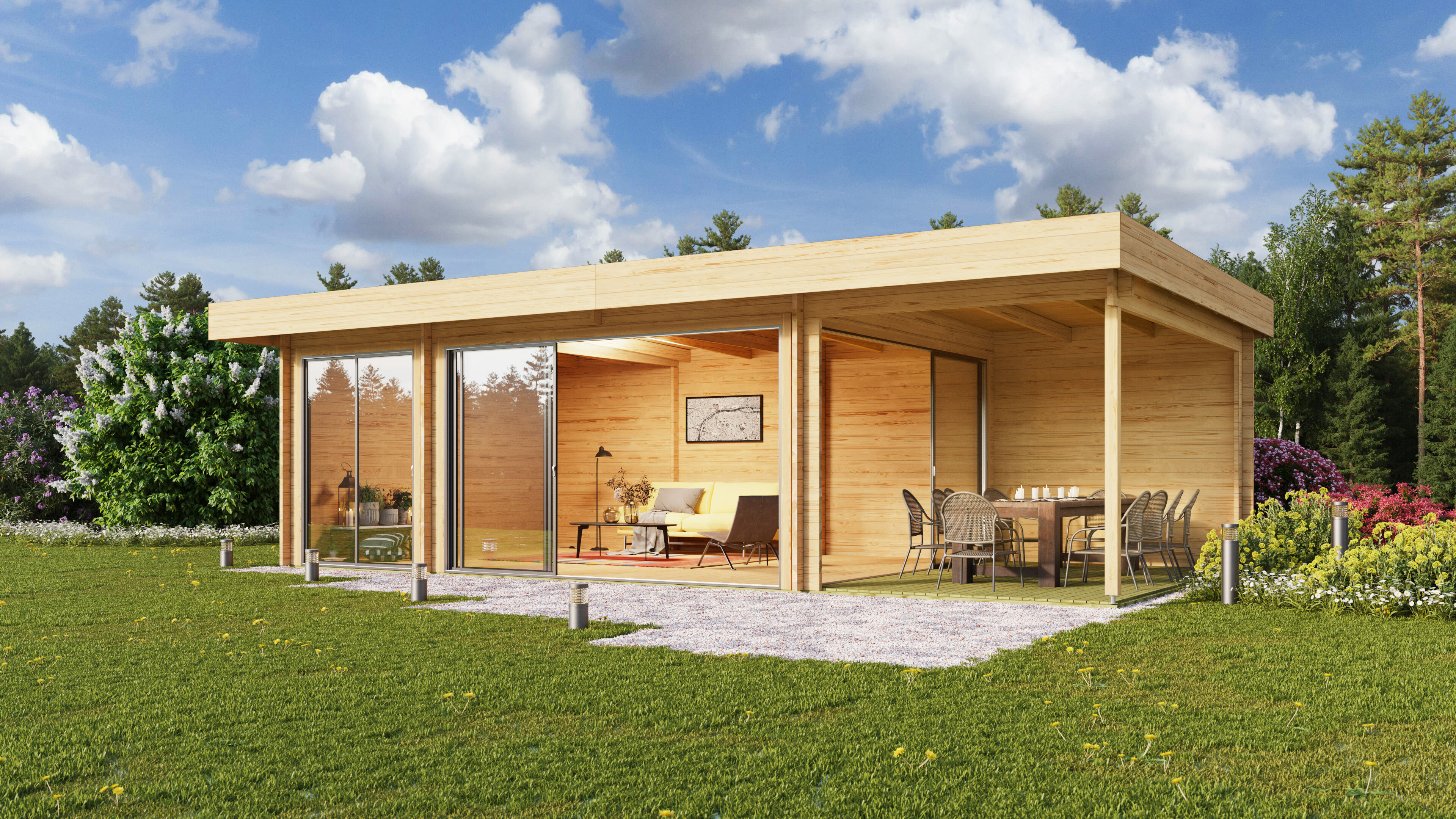 26% Rabatt ! Fjordholz Gartenhütte Alu Concept 70 O 9x6m