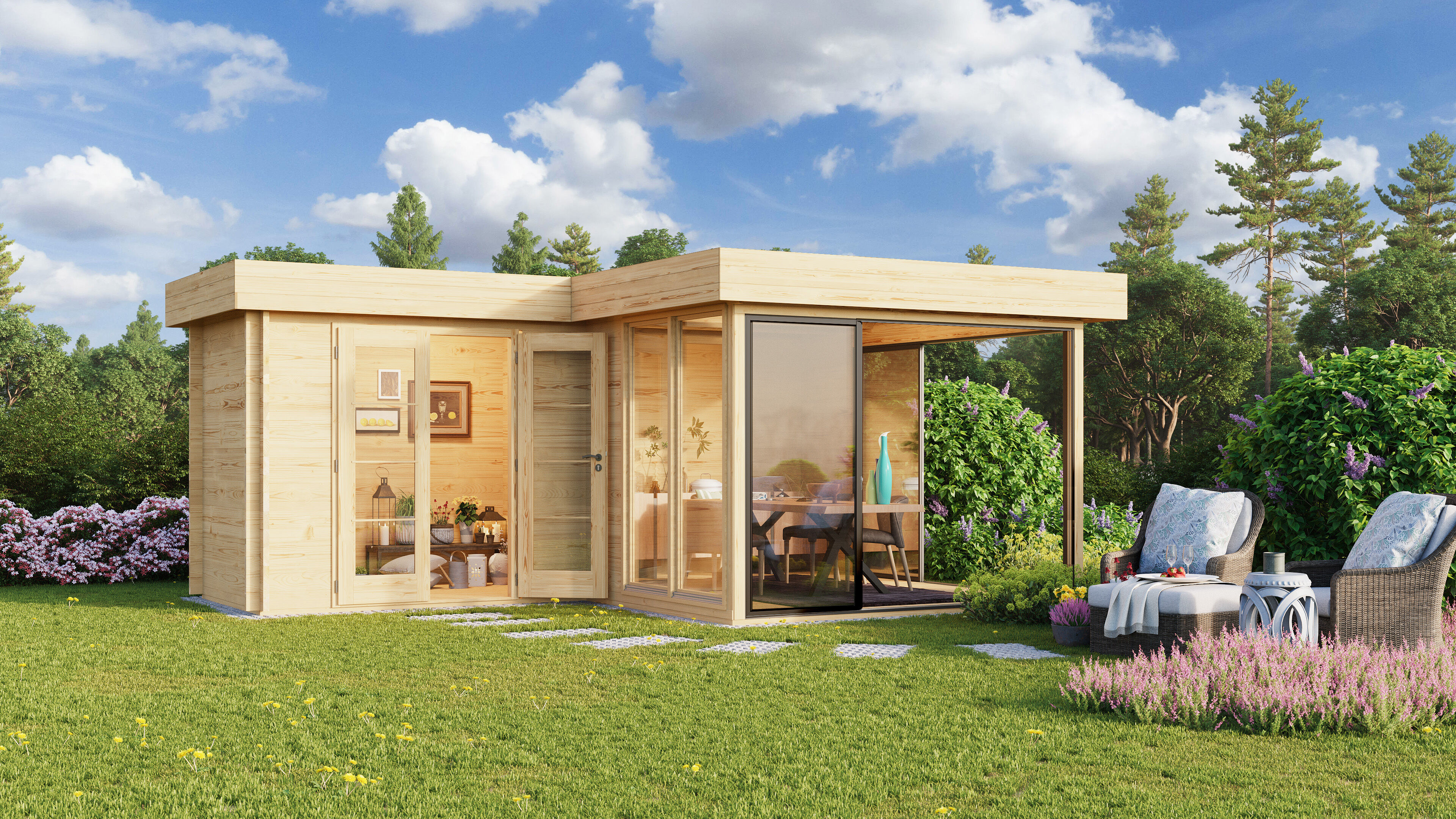 Fjordholz Gartenhütte Alu Concept 70 M 6x4m