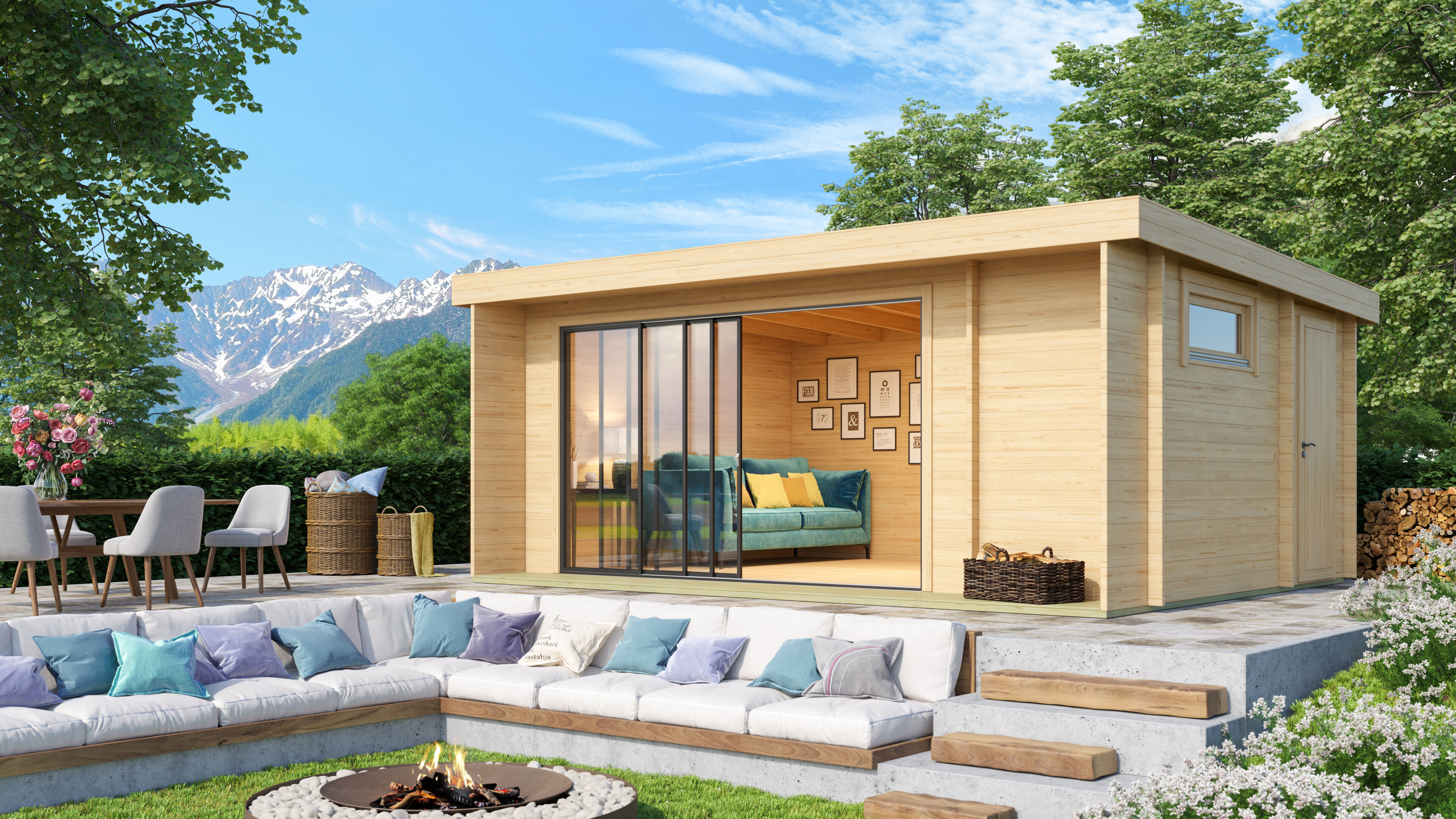 Fjordholz Gartenhütte Alu Concept 70 B 6x4m