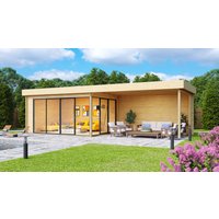 26% Rabatt ! Fjordholz Gartenhütte Alu Concept 44 A mit Anbau
