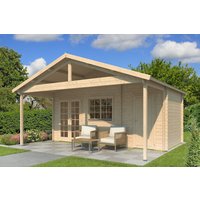 26% Rabatt ! Fjordholz Gartenhütte Modell Rolf 44 C mit Vordach 5x3m