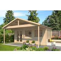 26% Rabatt ! Fjordholz Gartenhütte Modell Rolf 44 A mit Vordach 6x3m