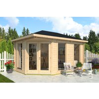 26% Rabatt ! Fjordholz Gartenhütte Modell Lisa 44 B Modern 5x4m
