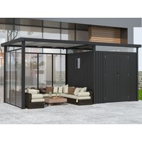 34% Rabatt ! Metall Gerätehaus Modell Style 4,45 m² Spar-Set 5 4x3m