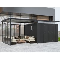 36% Rabatt ! Metall Gerätehaus Modell Style 7,56 m² Spar-Set-5 4x3m