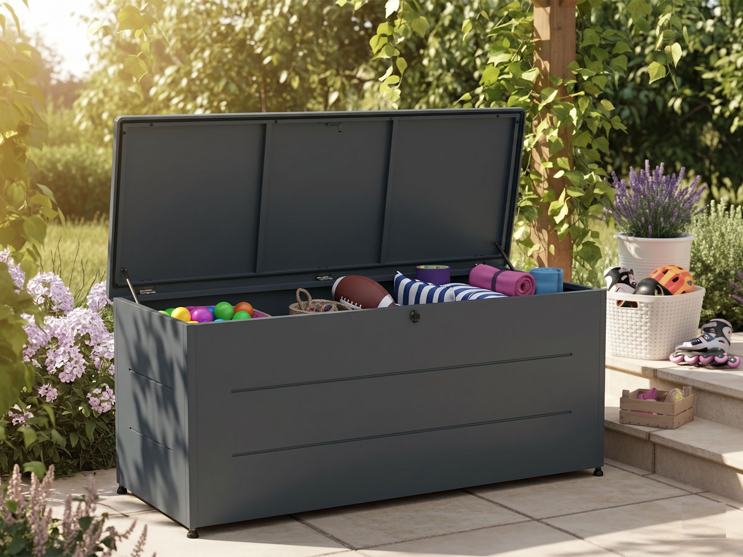 50% Rabatt ! StarLine Metall Gartenbox Größe XL Farbe Anthrazit