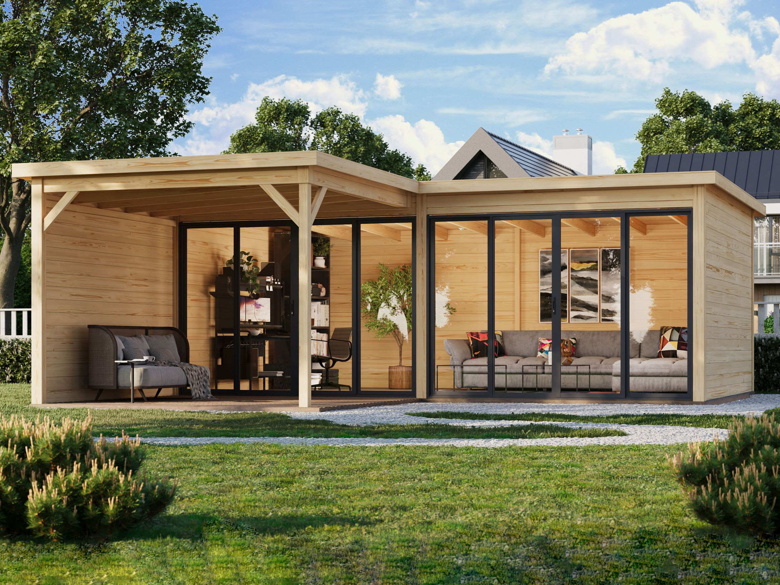 26% Rabatt ! Fjordholz Gartenhaus Modell Office IsoSlide 11 VD