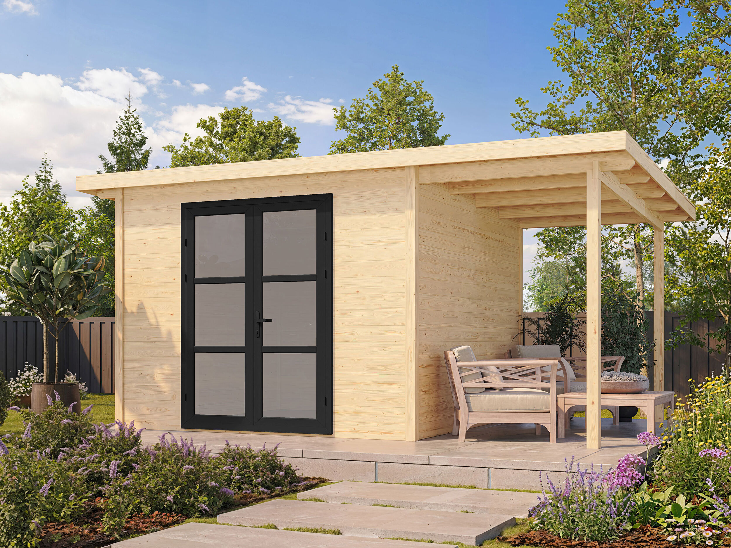 26% Rabatt ! Fjordholz Gartenhaus Modell Alu Line 28-B