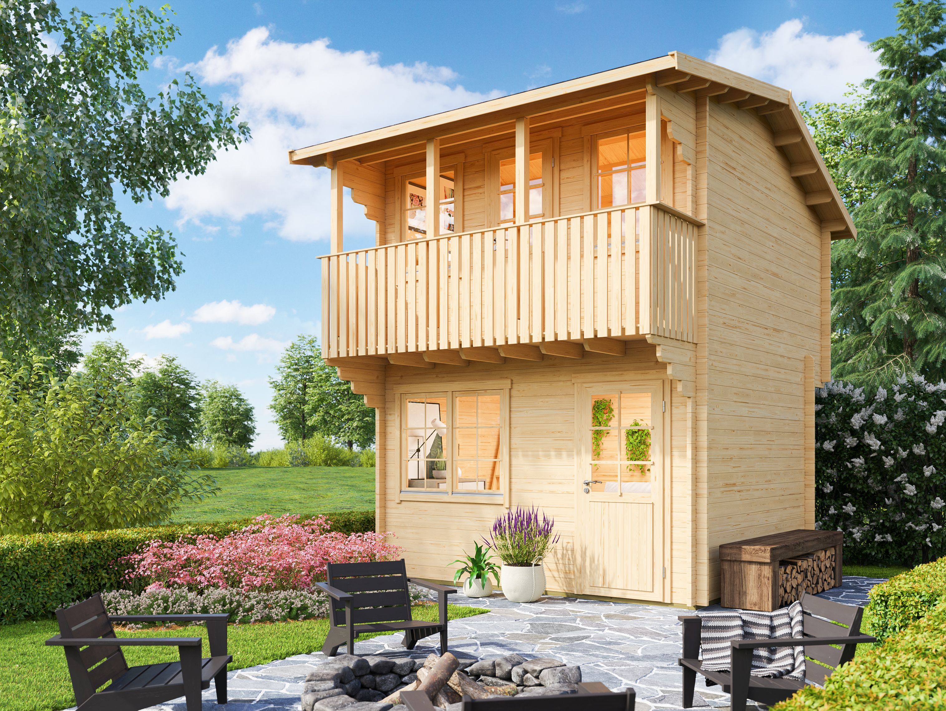 26% Rabatt ! 2-stöckiges Fjordholz Satteldach Gartenhaus Modell