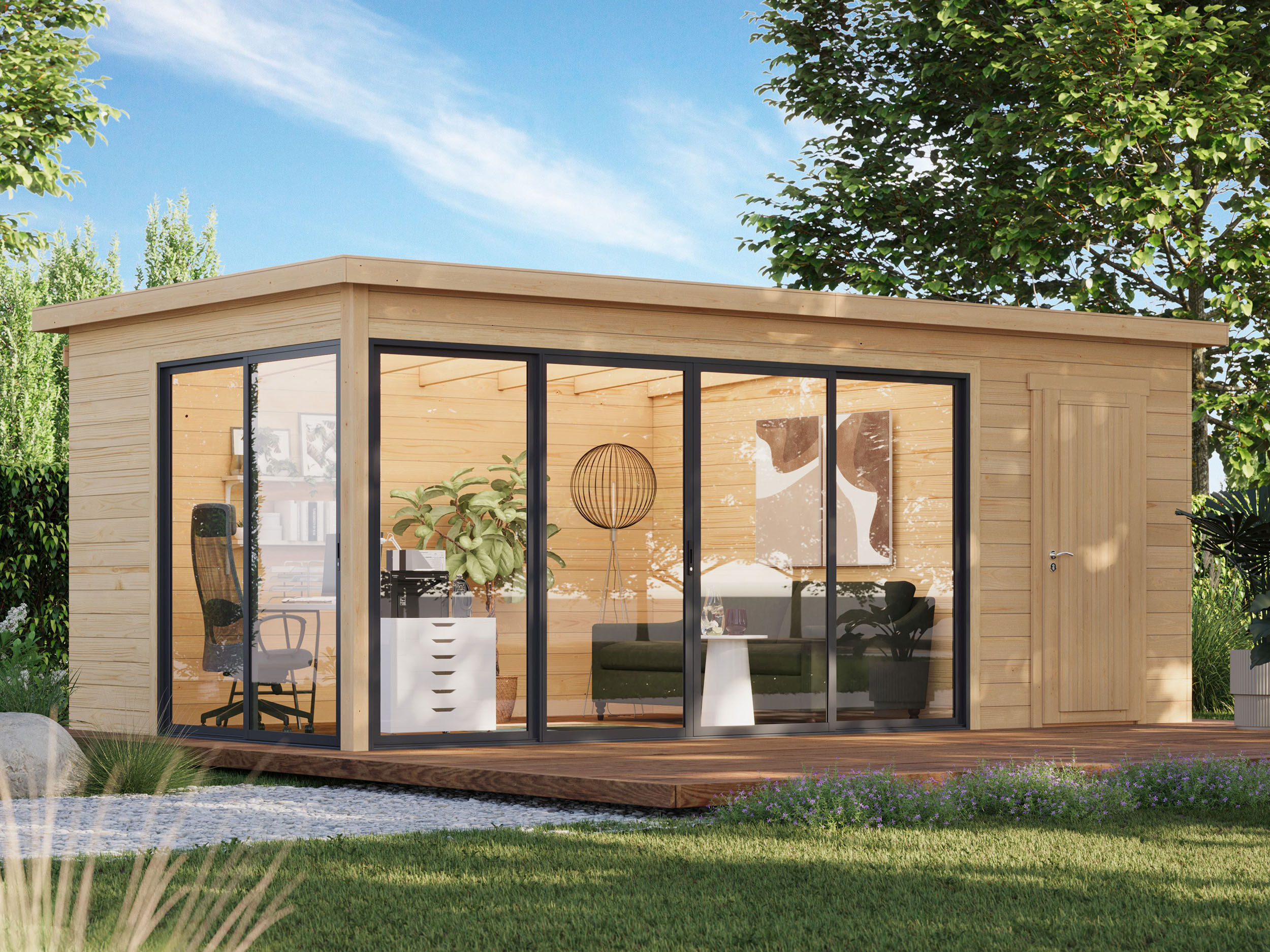 26% Rabatt ! Fjordholz Gartenhütte Modell Office IsoSlide 7 6x3m