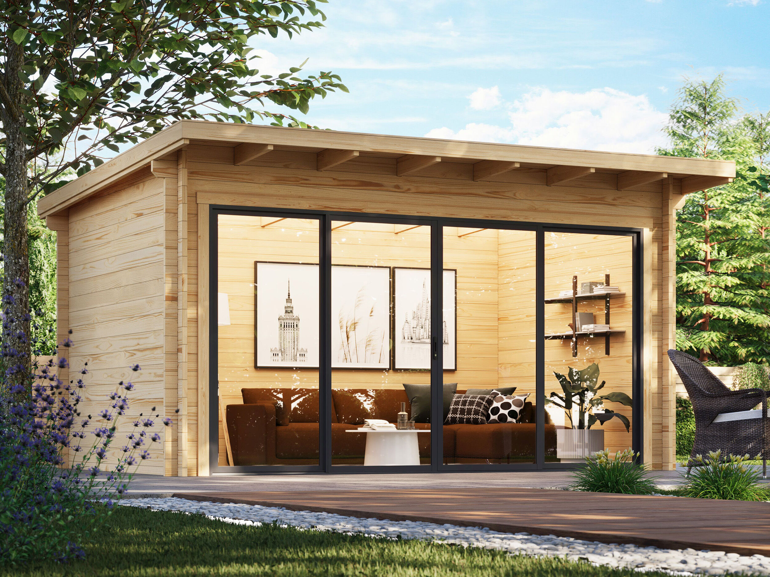 26% Rabatt ! Fjordholz Gartenhaus Modell Berlin 44 F IsoSlide