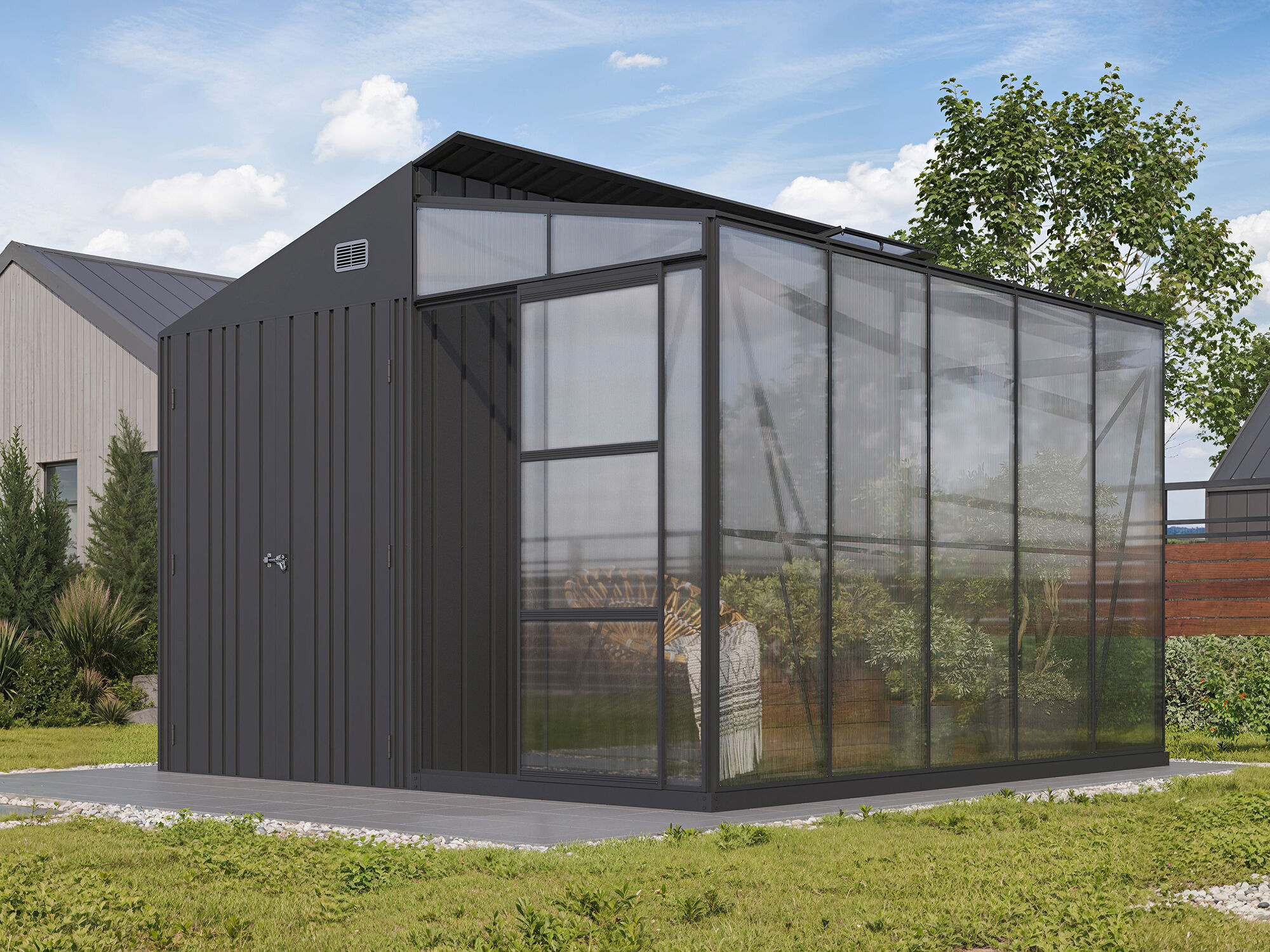 34% Rabatt ! Kombi Gewächs- und Gerätehaus Modell Greenstore 8,