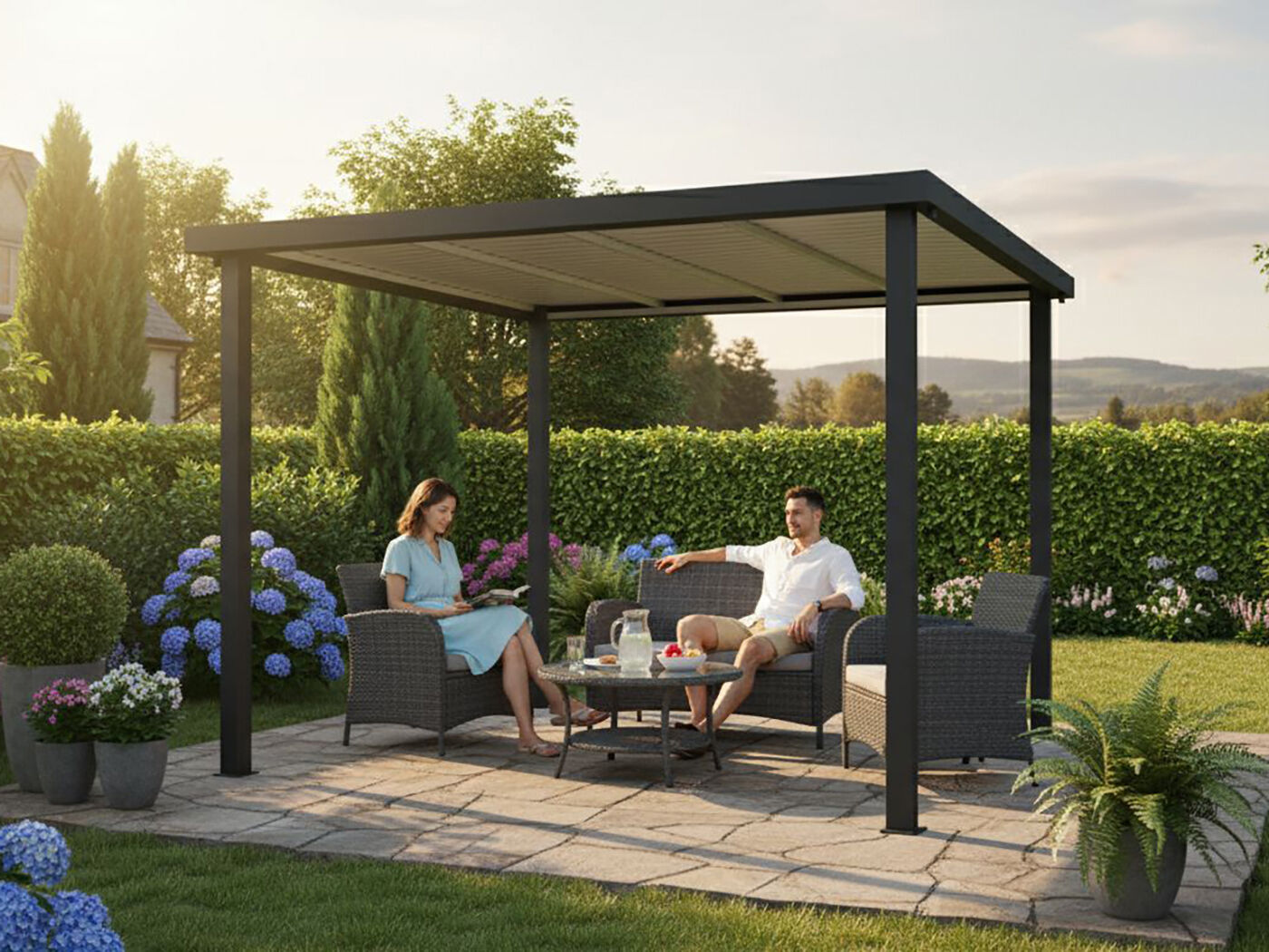 27% Rabatt ! Freistehendes Terrassendach Modell Nexus 3x3m