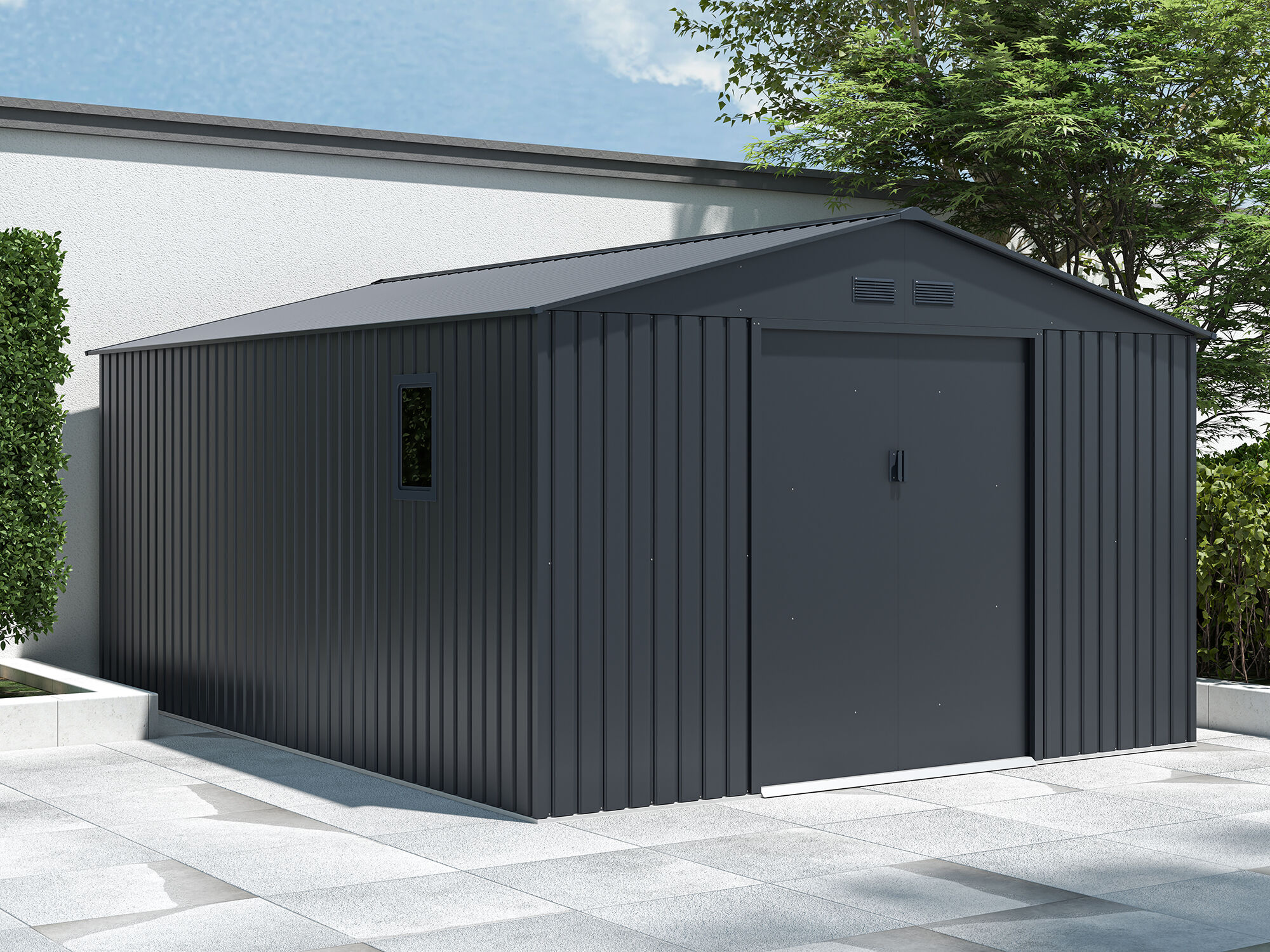 27% Rabatt ! Metall Gerätehaus Modell München 14,39 m²