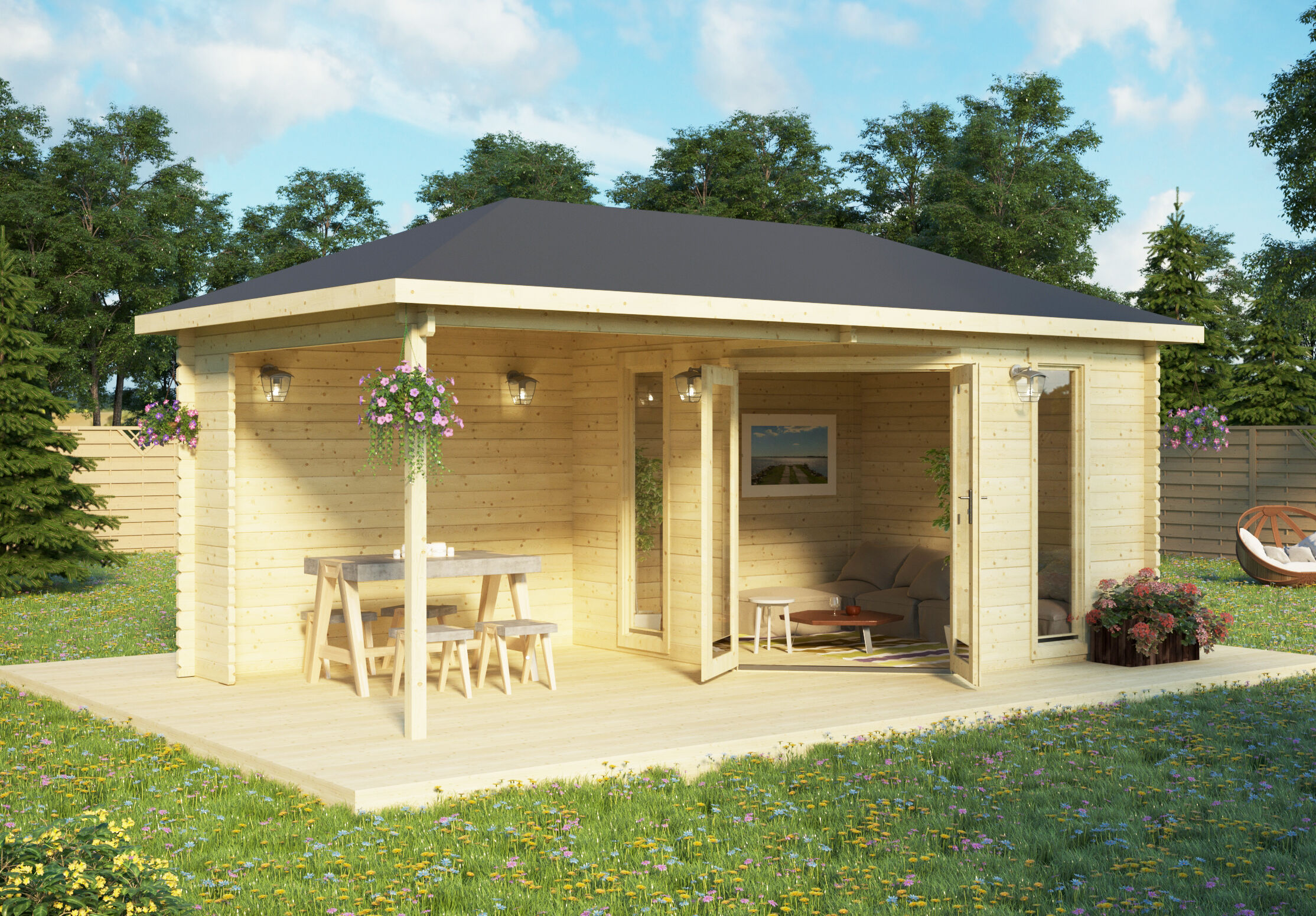 26% Rabatt ! 5-Eck Gartenhaus Modell Jokkmokk 40