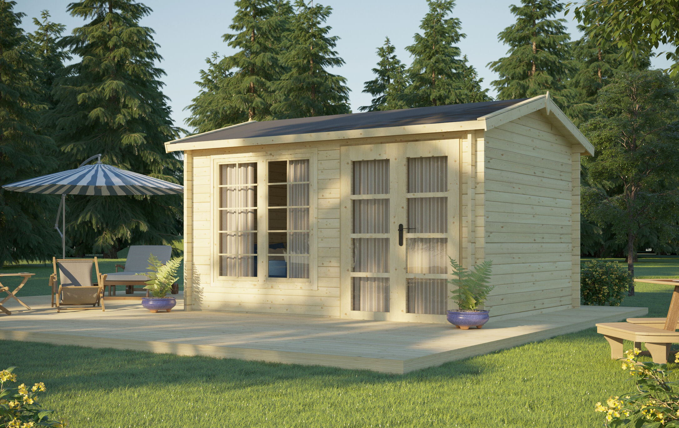 26% Rabatt ! Gartenhütte Modell Irvine 40 4x3m