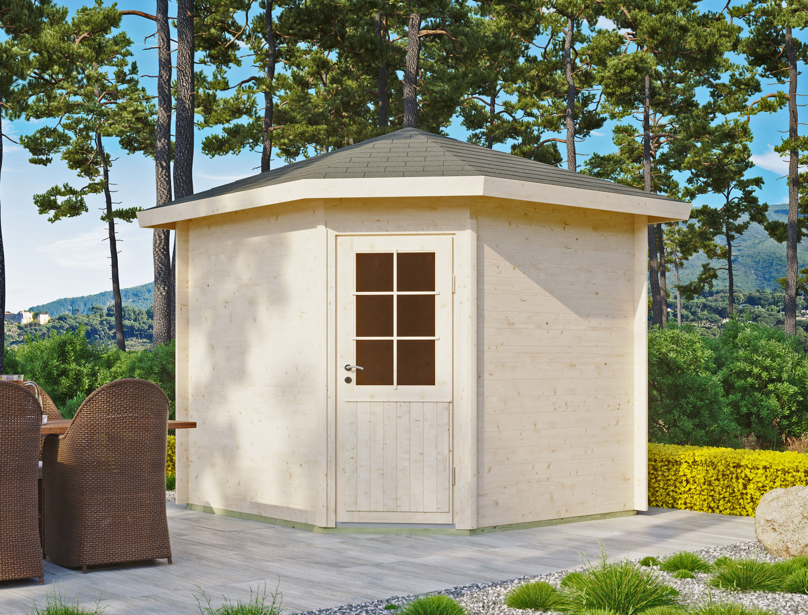 26% Rabatt ! Gartenhütte Modell Panta 28 B 3x3m