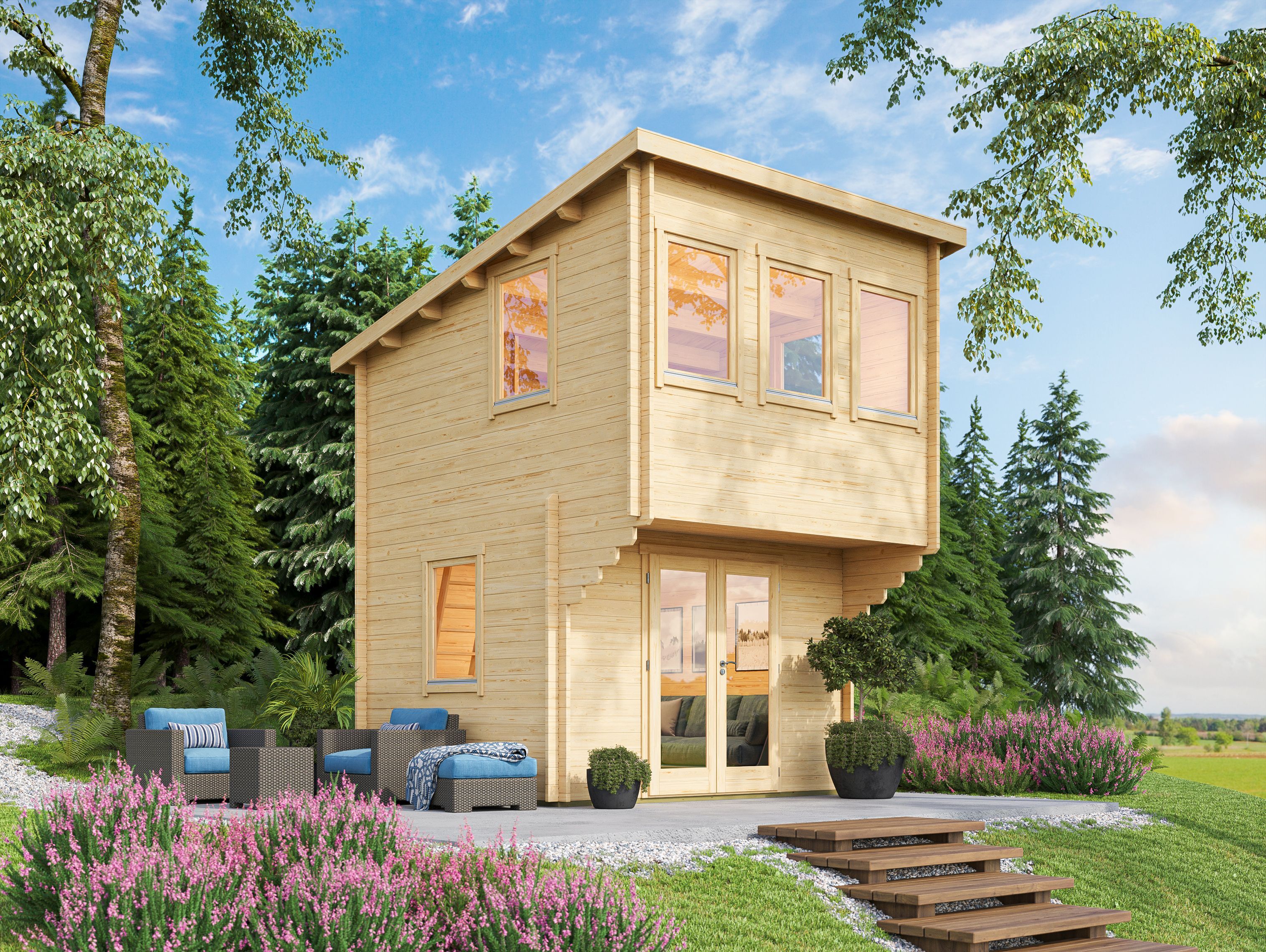 26% Rabatt ! Fjordholz Pultdach Gartenhaus Modell Marlene 44