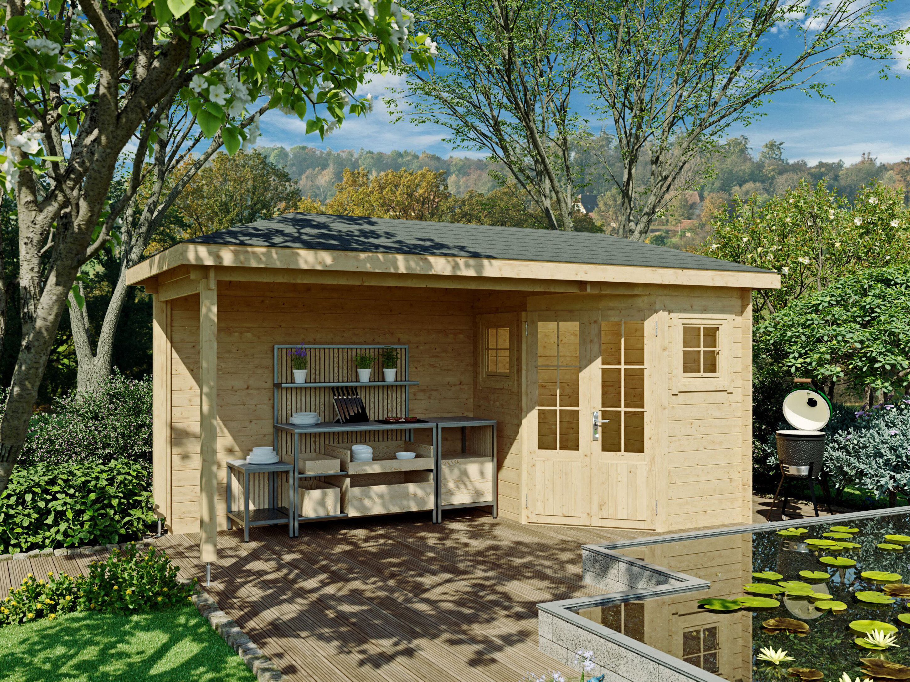 26% Rabatt ! Fjordholz 5-Eck Gartenhaus Modell Evelyn 1C