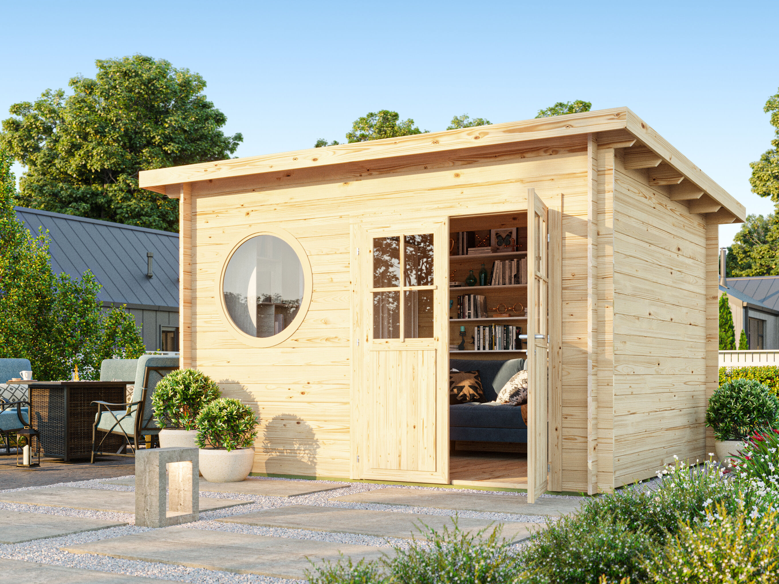 26% Rabatt ! Fjordholz Pultdach Gartenhaus Modell Ezra 4M