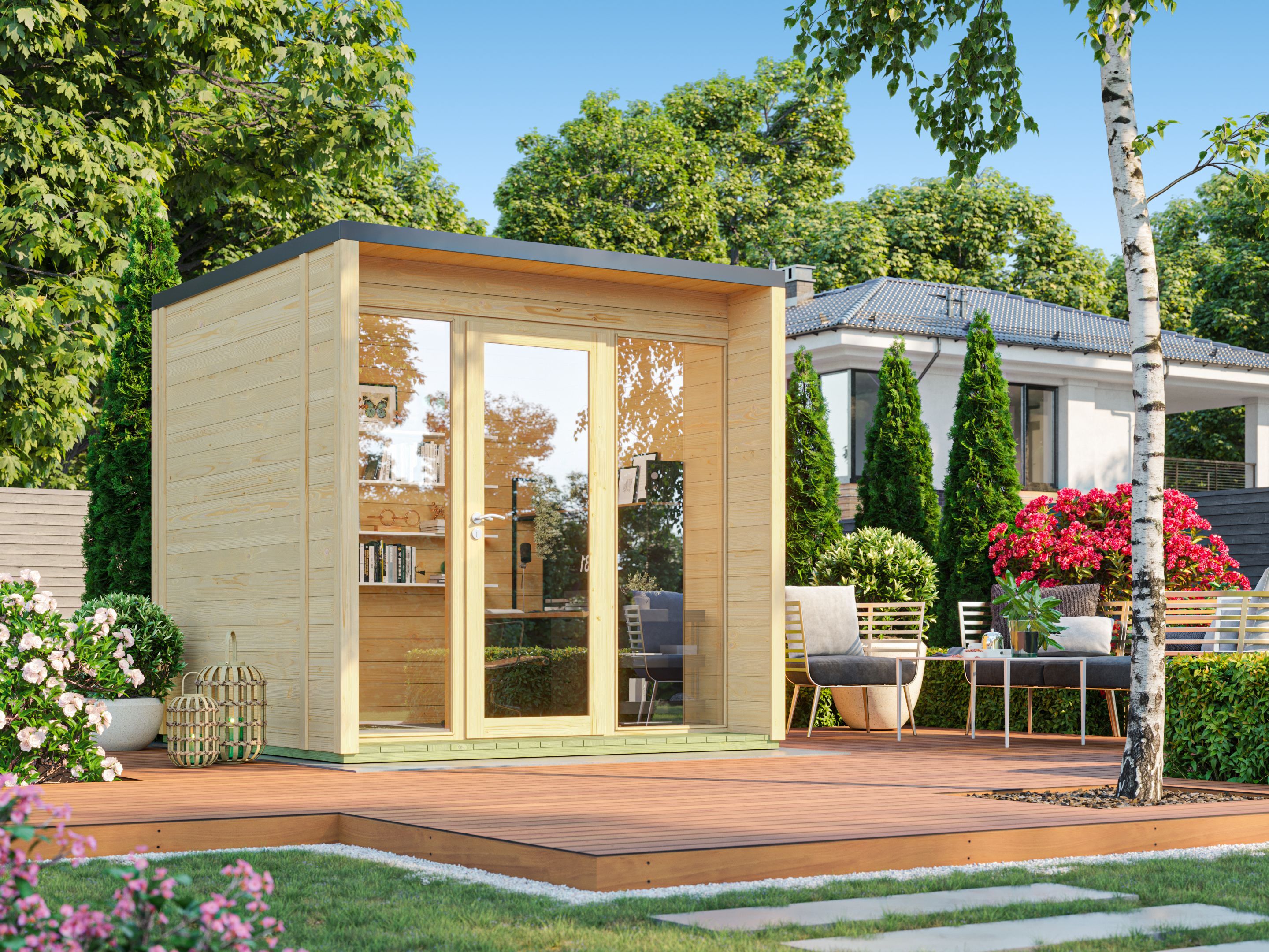 17% Rabatt ! Fjordholz Gartenhütte Modell Office Box Größe XS na 3x2m