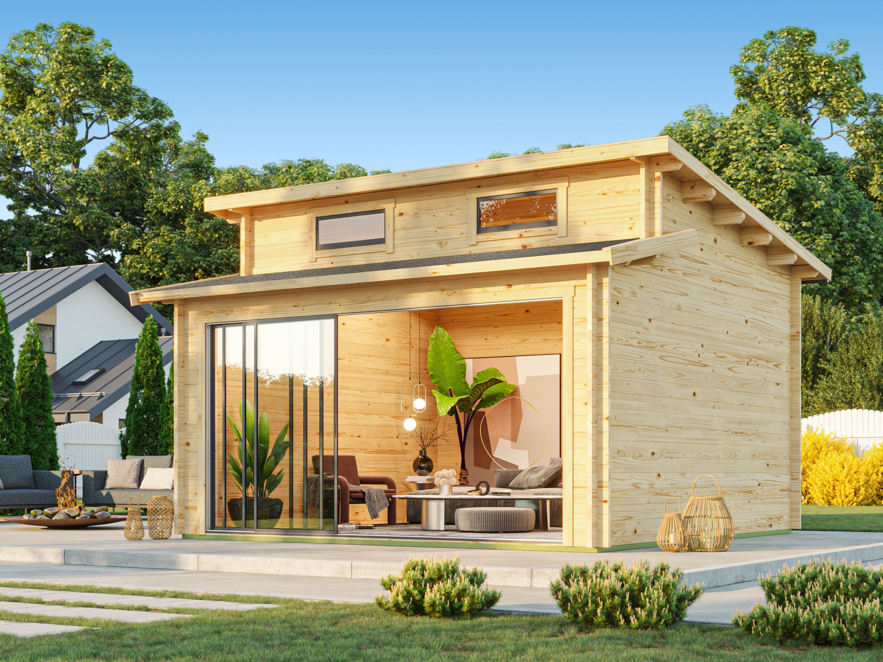 26% Rabatt ! Fjordholz Gartenhütte Avantgarde 44-B Alu 6x4m