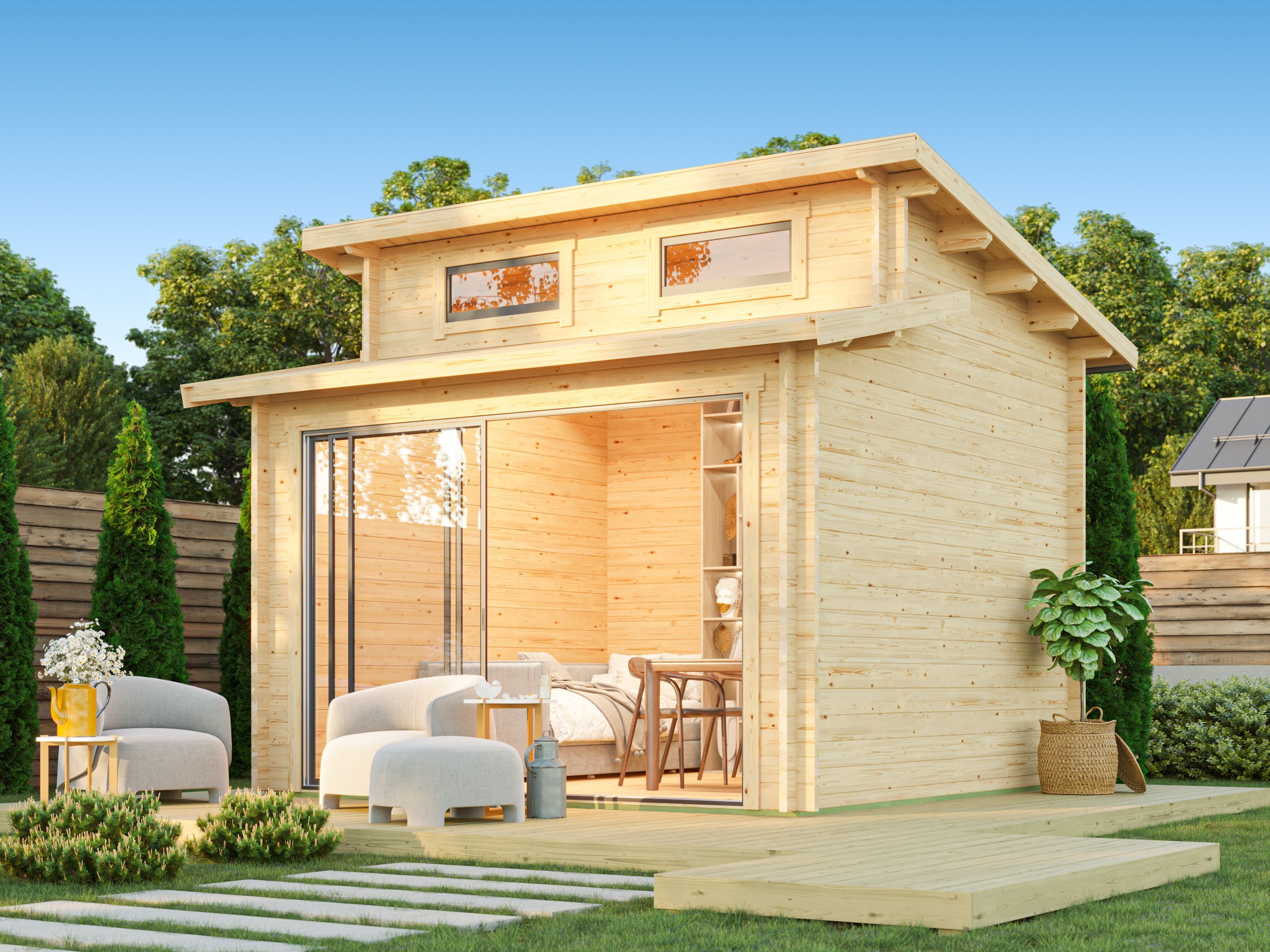 26% Rabatt ! Fjordholz Gartenhaus Avantgarde 44-A Alu