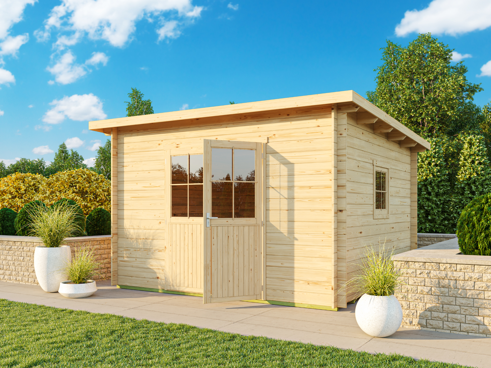 26% Rabatt ! Fjordholz Pultdach Gartenhaus Modell Ezra 5E