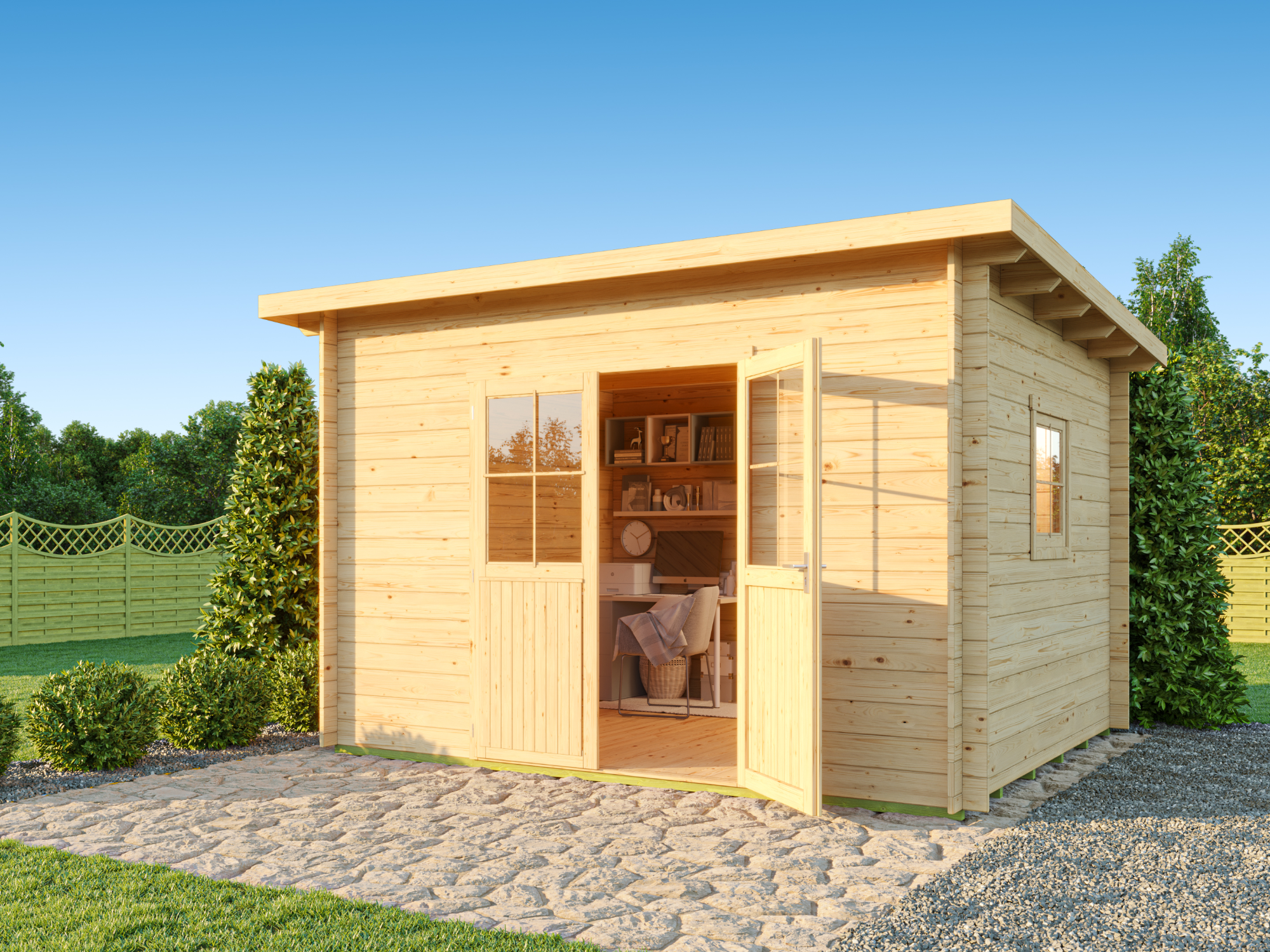 26% Rabatt ! Fjordholz Pultdach Gartenhaus Modell Ezra 4E