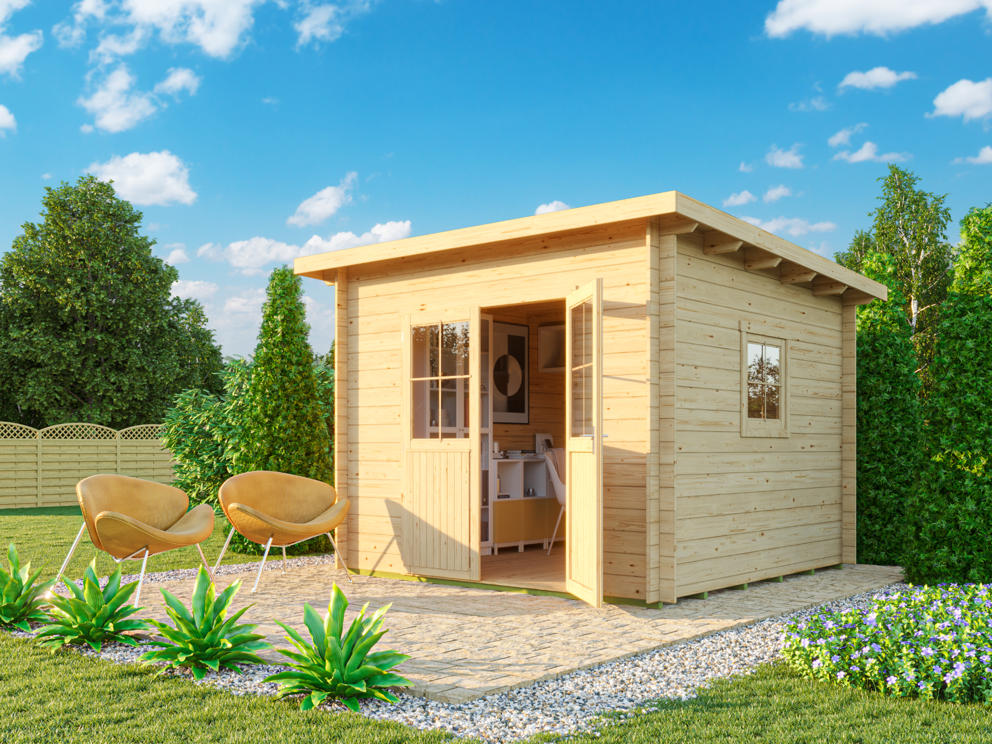 26% Rabatt ! Fjordholz Pultdach Gartenhaus Modell Ezra 3E