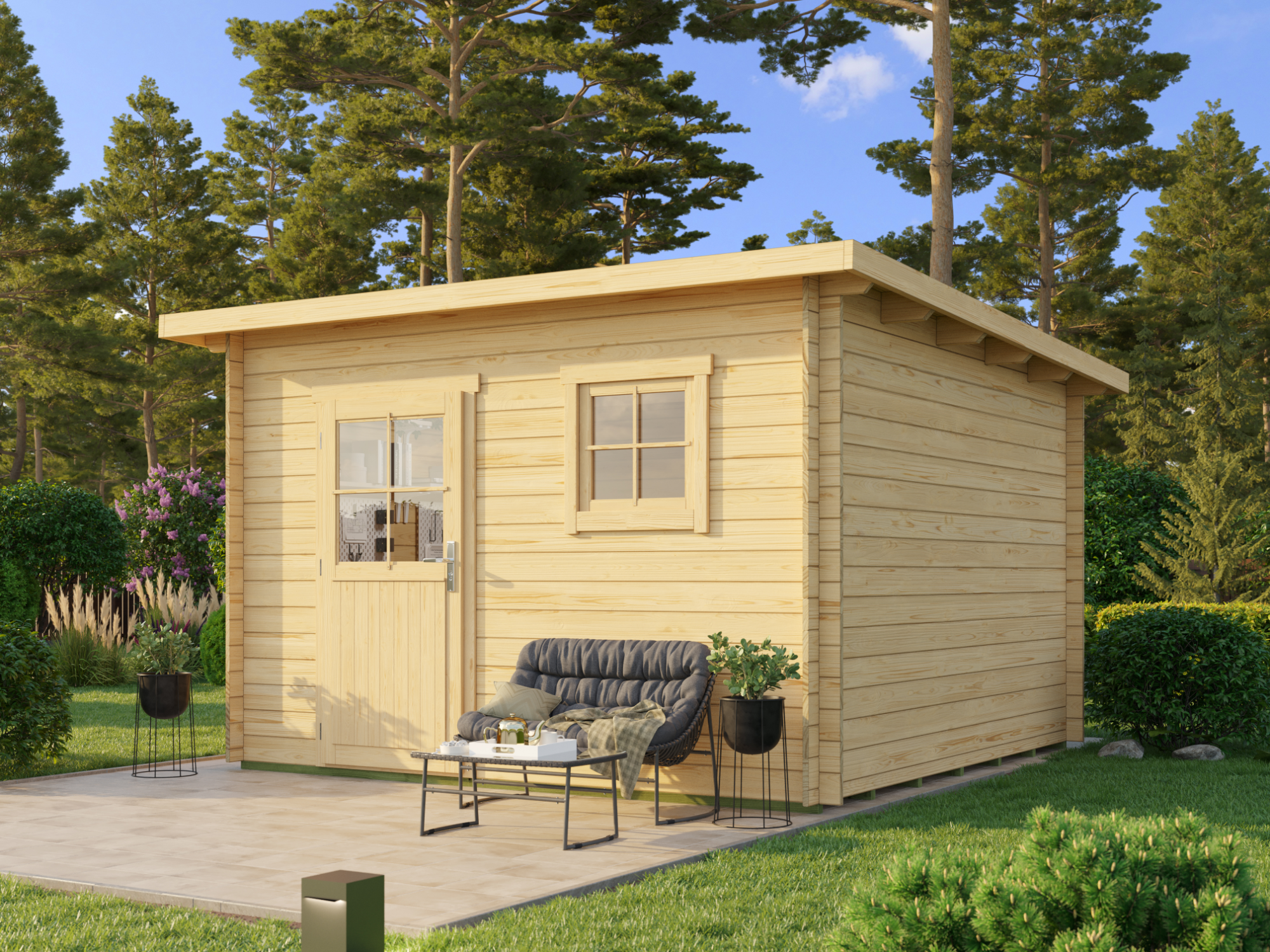 26% Rabatt ! Fjordholz Pultdach Gartenhaus Modell Ezra 5B