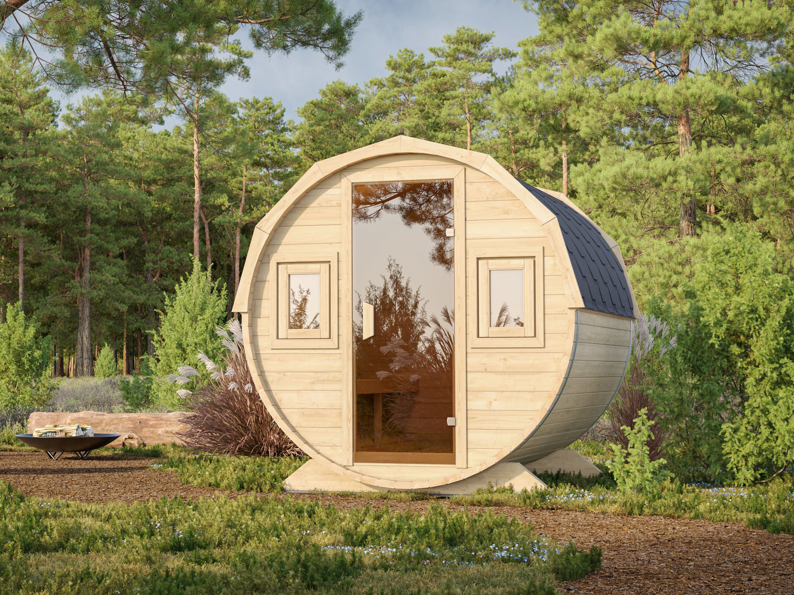 26% Rabatt ! Fjordholz Fass-Sauna Modell Ando