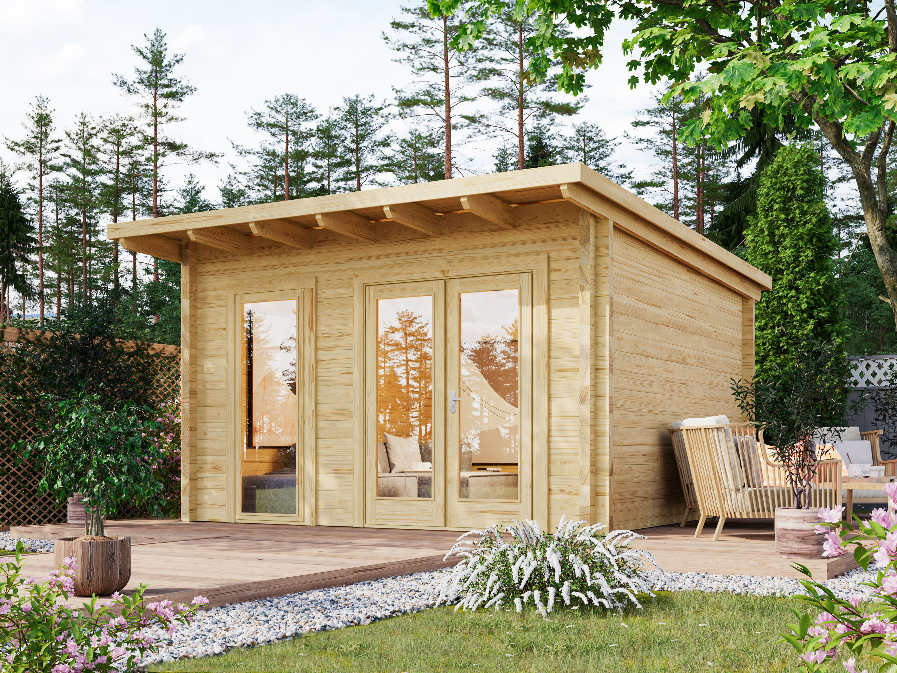 26% Rabatt ! Fjordholz Gartenhaus Modell Berlin 70 C Modern