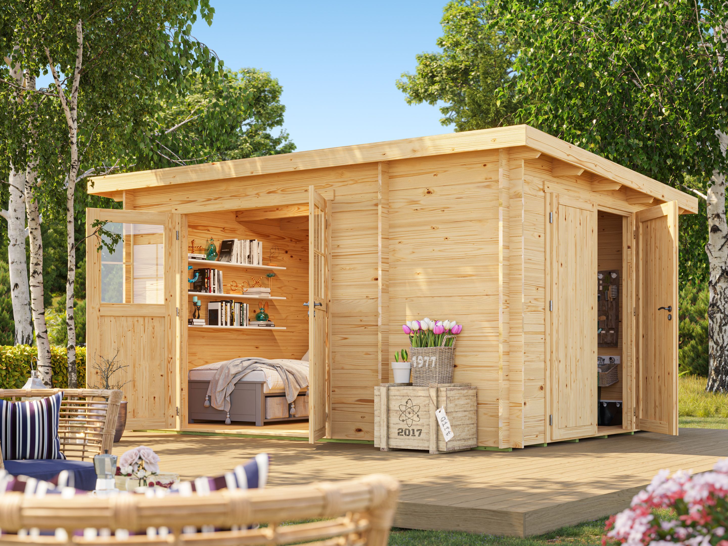 26% Rabatt ! Fjordholz Pultdach Gartenhaus Modell Ezra 3L