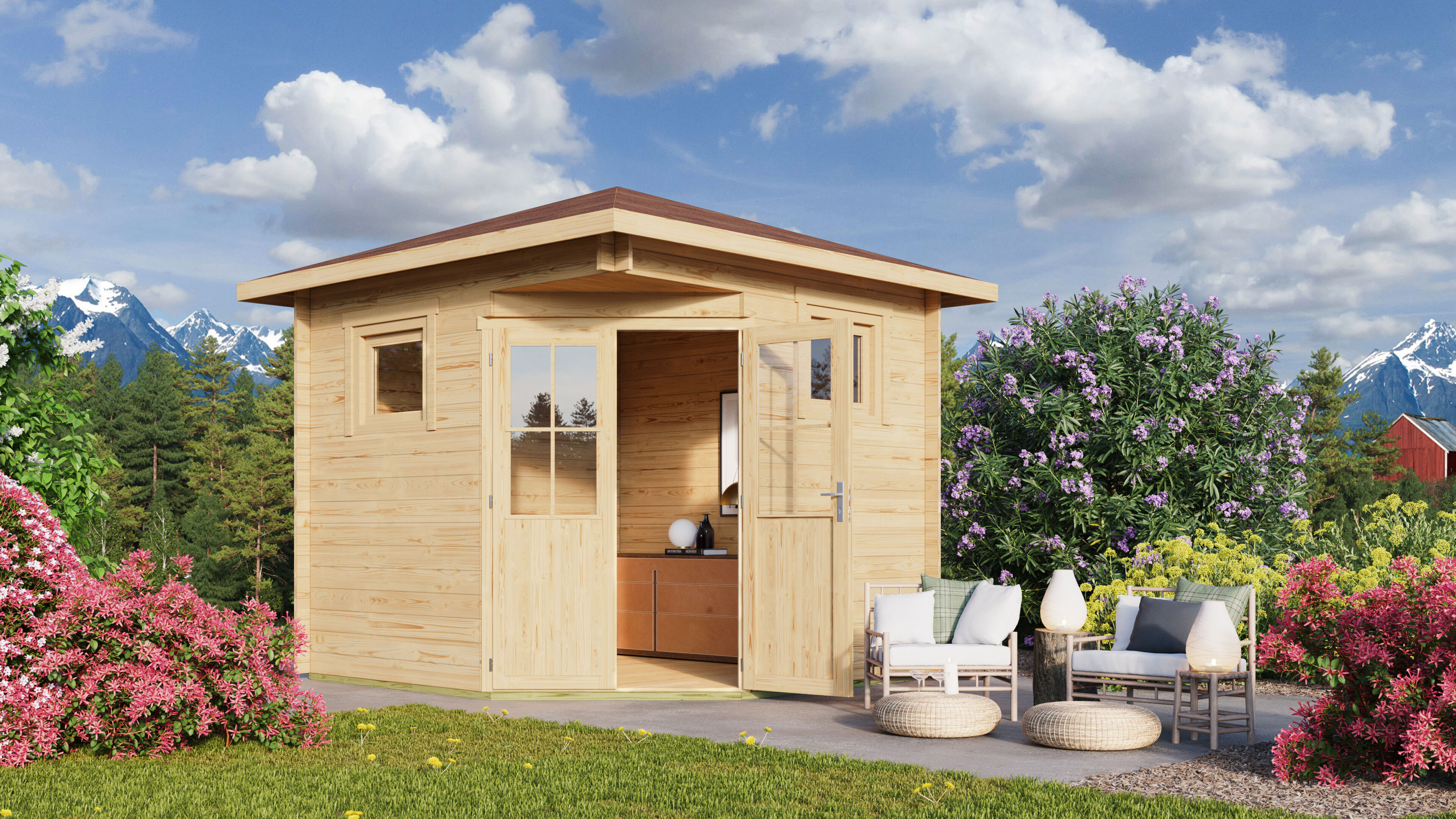 26% Rabatt ! Fjordholz Gartenhaus Modell Nelly 28 C