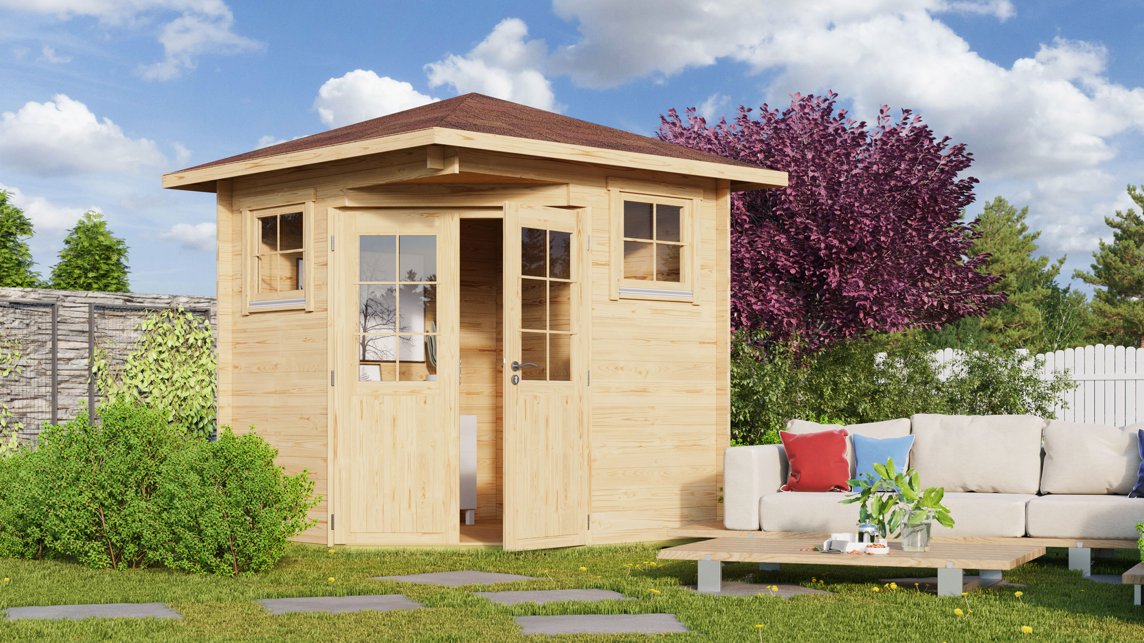 26% Rabatt ! Fjordholz Gartenhaus Modell Nina 44 C