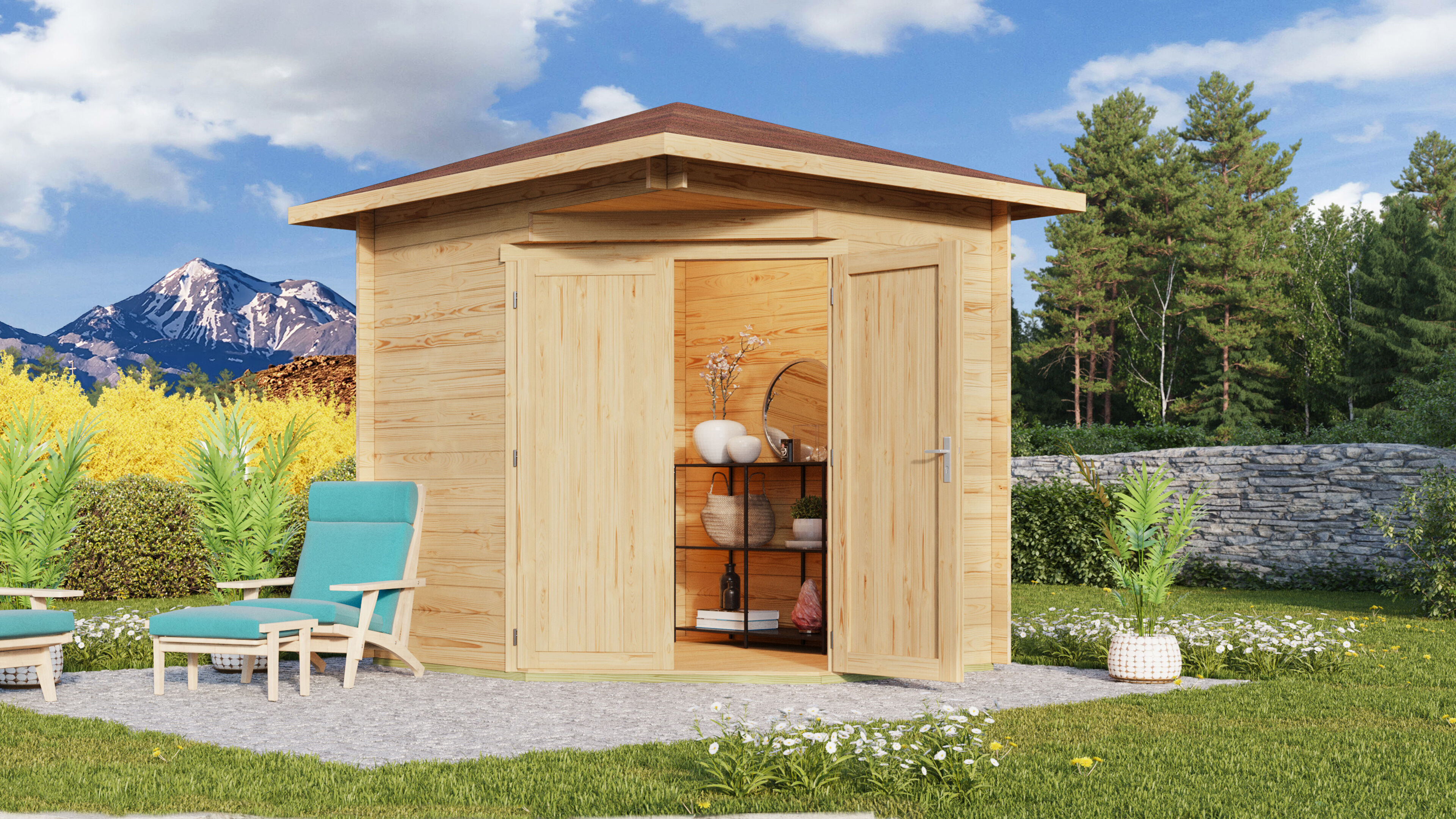 26% Rabatt ! Fjordholz Gartenhaus Modell Nina 44 A