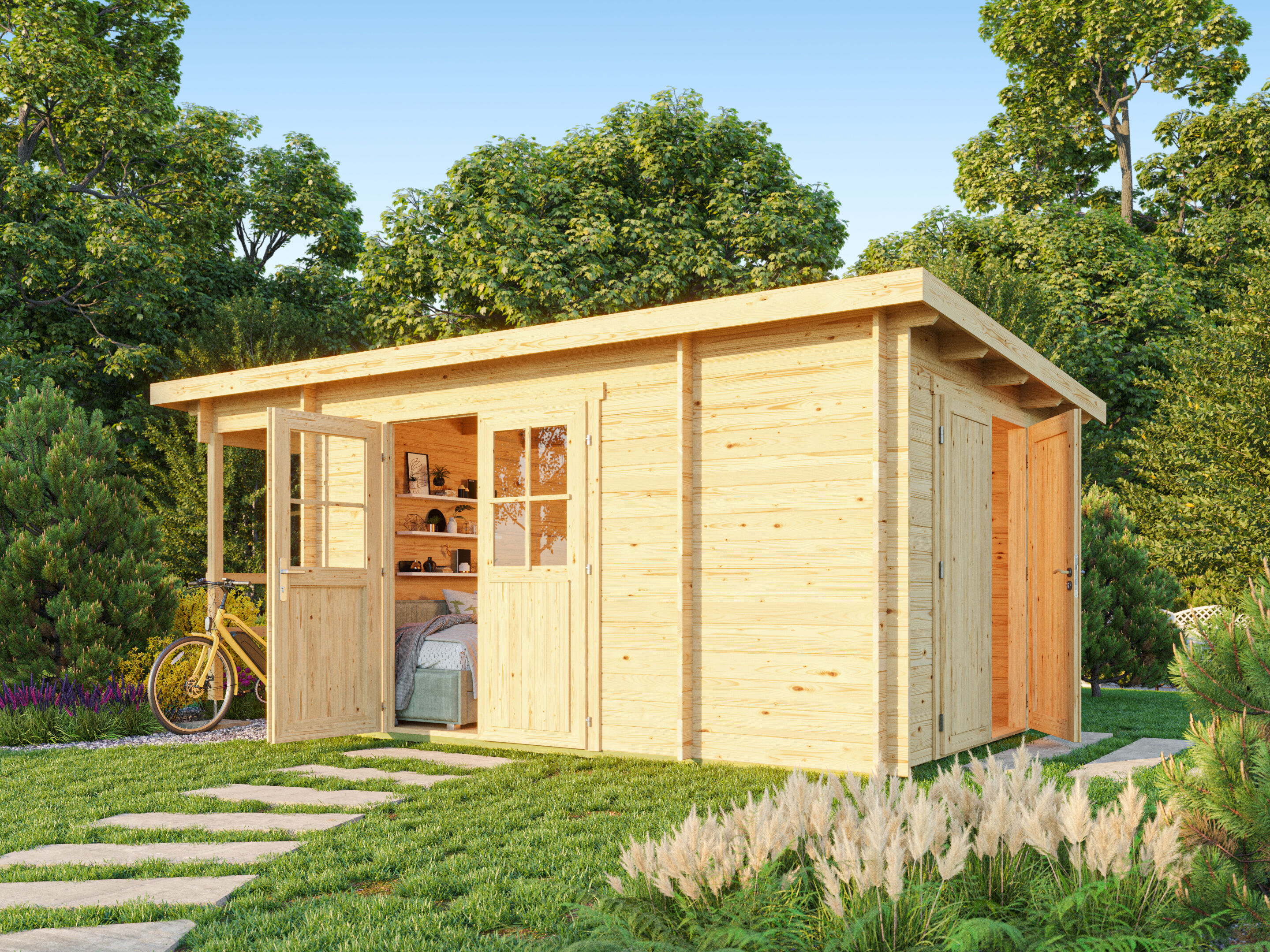 26% Rabatt ! Fjordholz Pultdach Gartenhaus Modell Ezra 3K