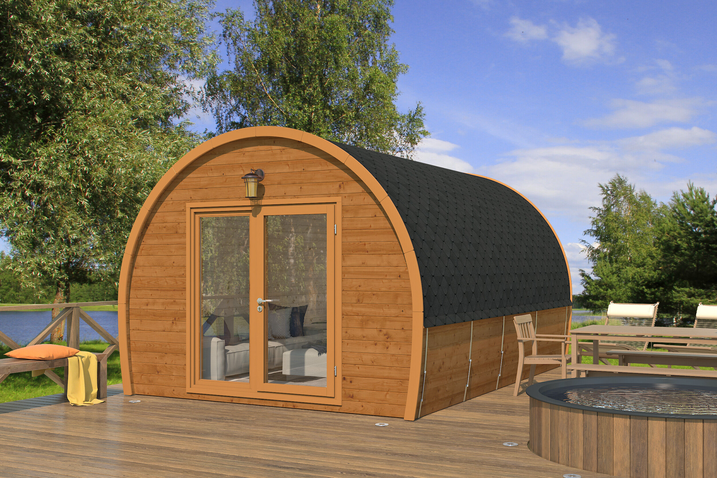 26% Rabatt ! Premium Campinghaus  Modell Western isoliert 6x4m